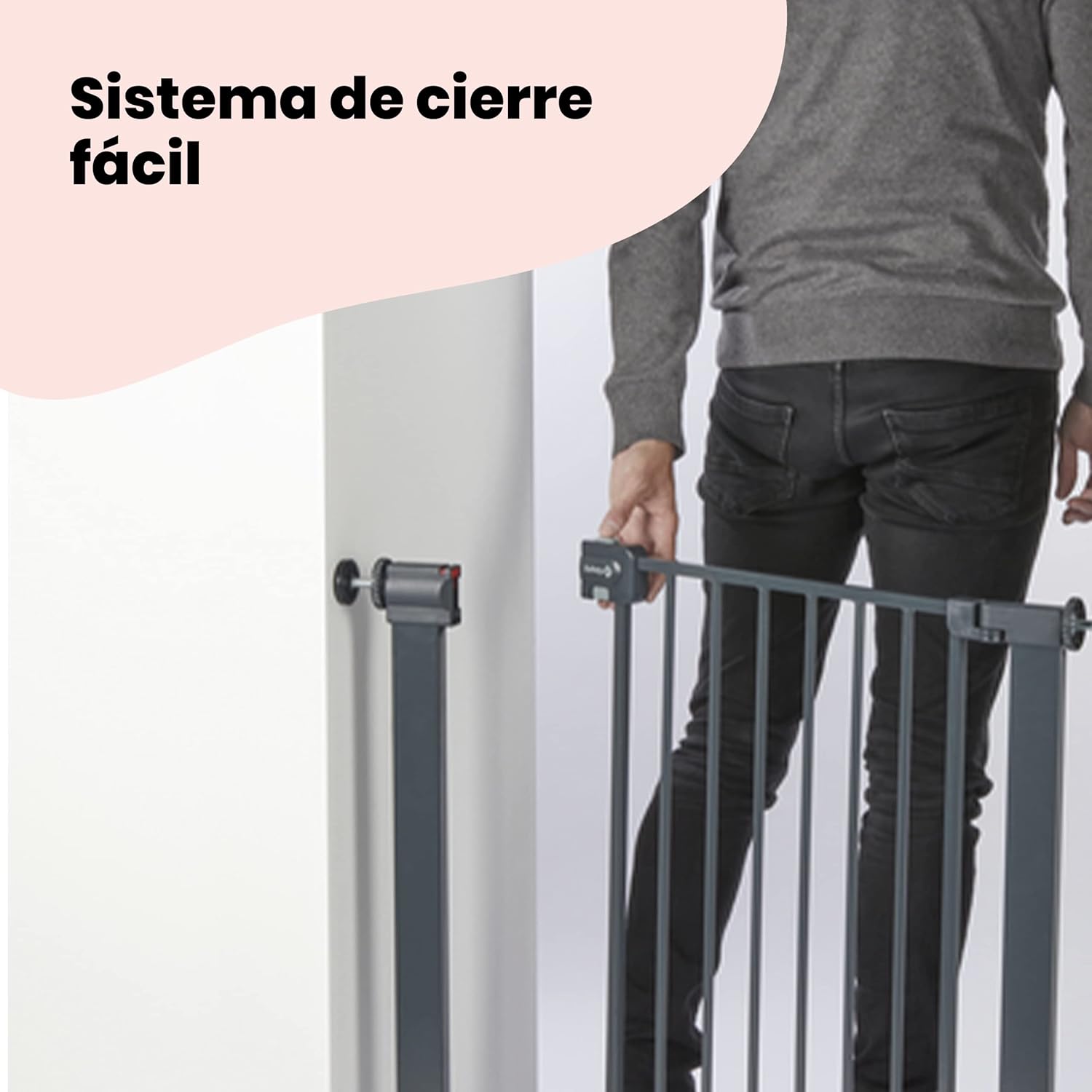 Safety 1st Easy Close Metal Barreira de segurança branca metálica para portas e escadas, porta de segurança de 80 cm até 136 cm com extensões, adequado para bebés, crianças e cães