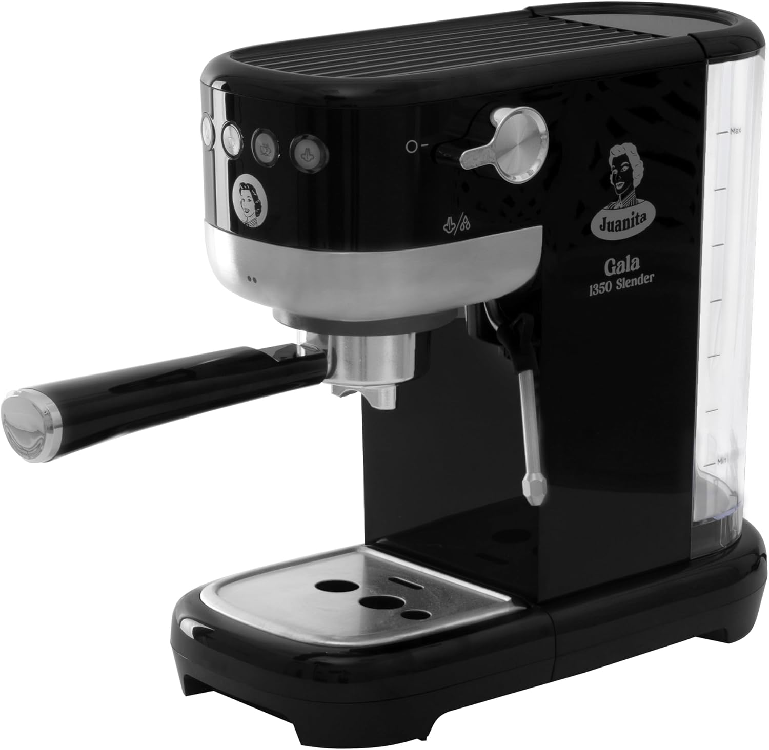 Cafeteira expresso de Gala Slender de 1350 W – 20 barras de pressão, depósito de 1,3 l, café moído e monoodose, vaporizador, design compacto e elegante