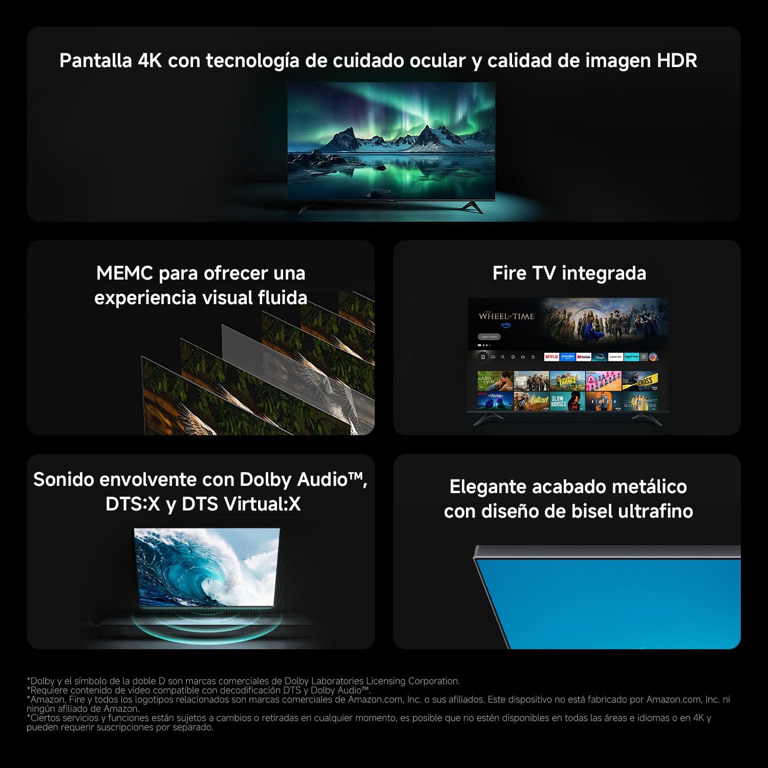 XIAOMI TV F 43, 43 Pulgadas (109 cm), 4K UHD, Smart TV, Fire TV, Control por Voz Alexa, HDR10, MEMC, 2GB+32GB, Compatible con Apple AirPlay, 2025