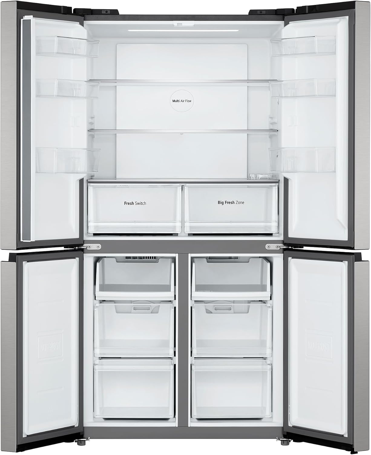 LG GMM41MSBEM - Frigorífico Americano Combi, Total No Frost, Clasificación E, Capacidad 474L, Silver