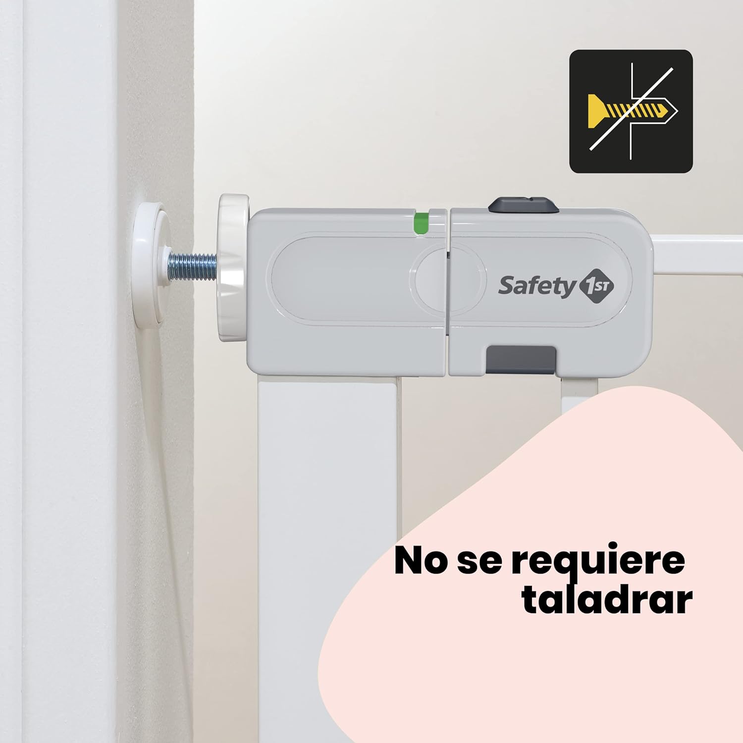 Safety 1st Easy Close Metal Barreira de segurança branca metálica para portas e escadas, porta de segurança de 80 cm até 136 cm com extensões, adequado para bebés, crianças e cães