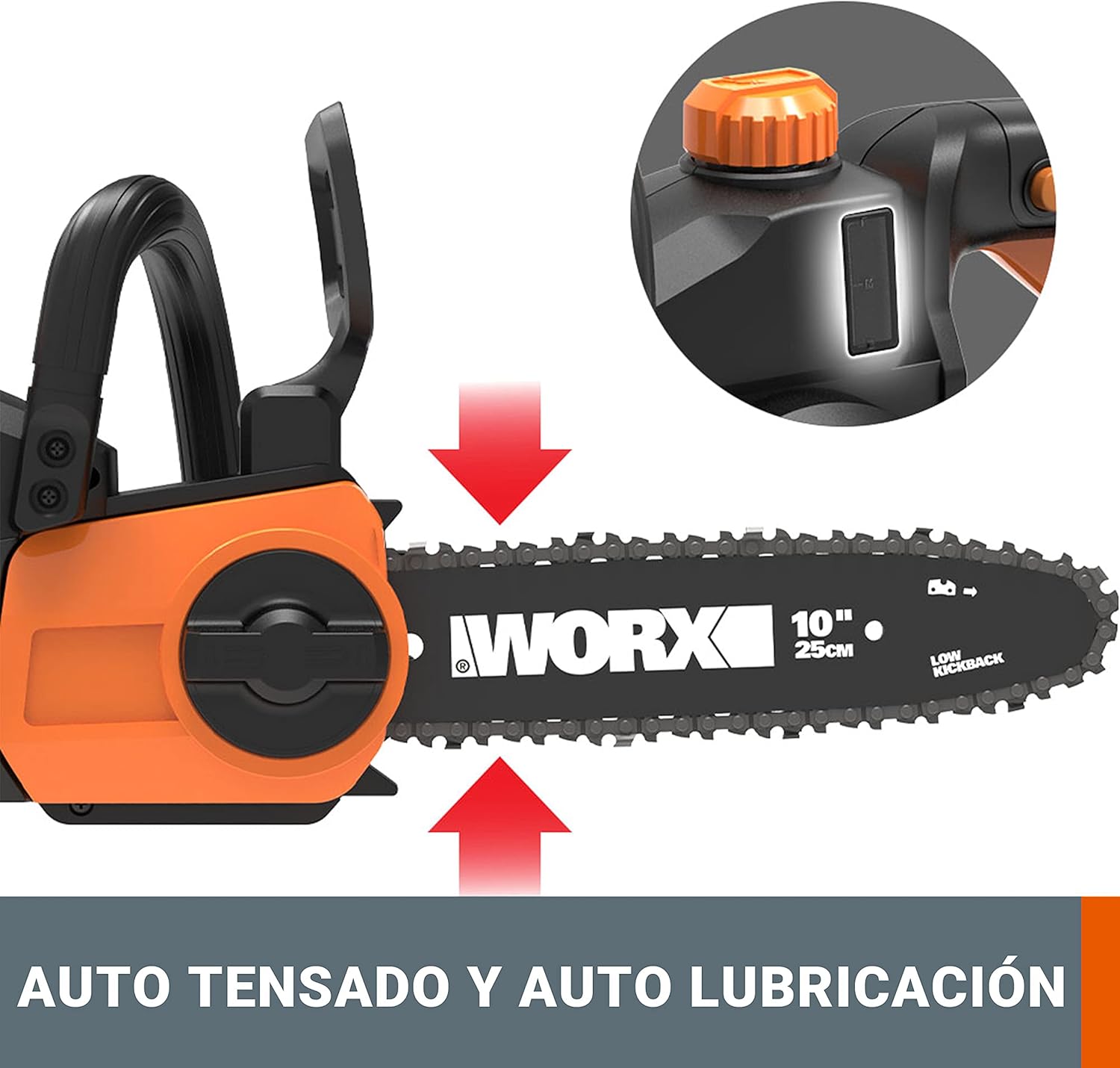 WORX Motosserra 20 V | PowerShare | WG322E.9 - Sem bateria, sem carregador, 25 cm