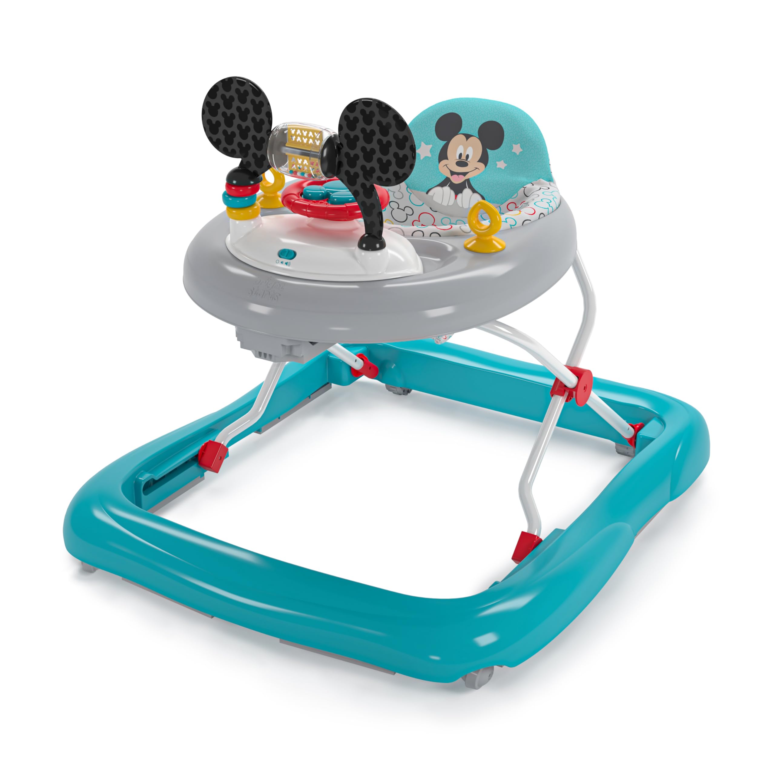 Bright Starts, Disney Baby Minnie Mouse, Tiny Trek, Forever Besties 2 em 1 andarilho com estação de jogos removível, luzes e músicas, altura ajustável, a partir dos 6 meses