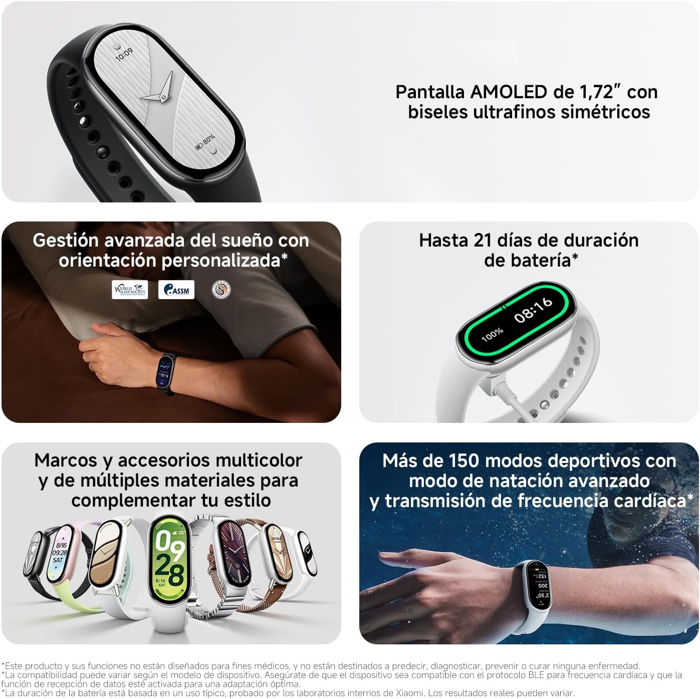 Xiaomi Smartband 10 Ecrã AMOLED