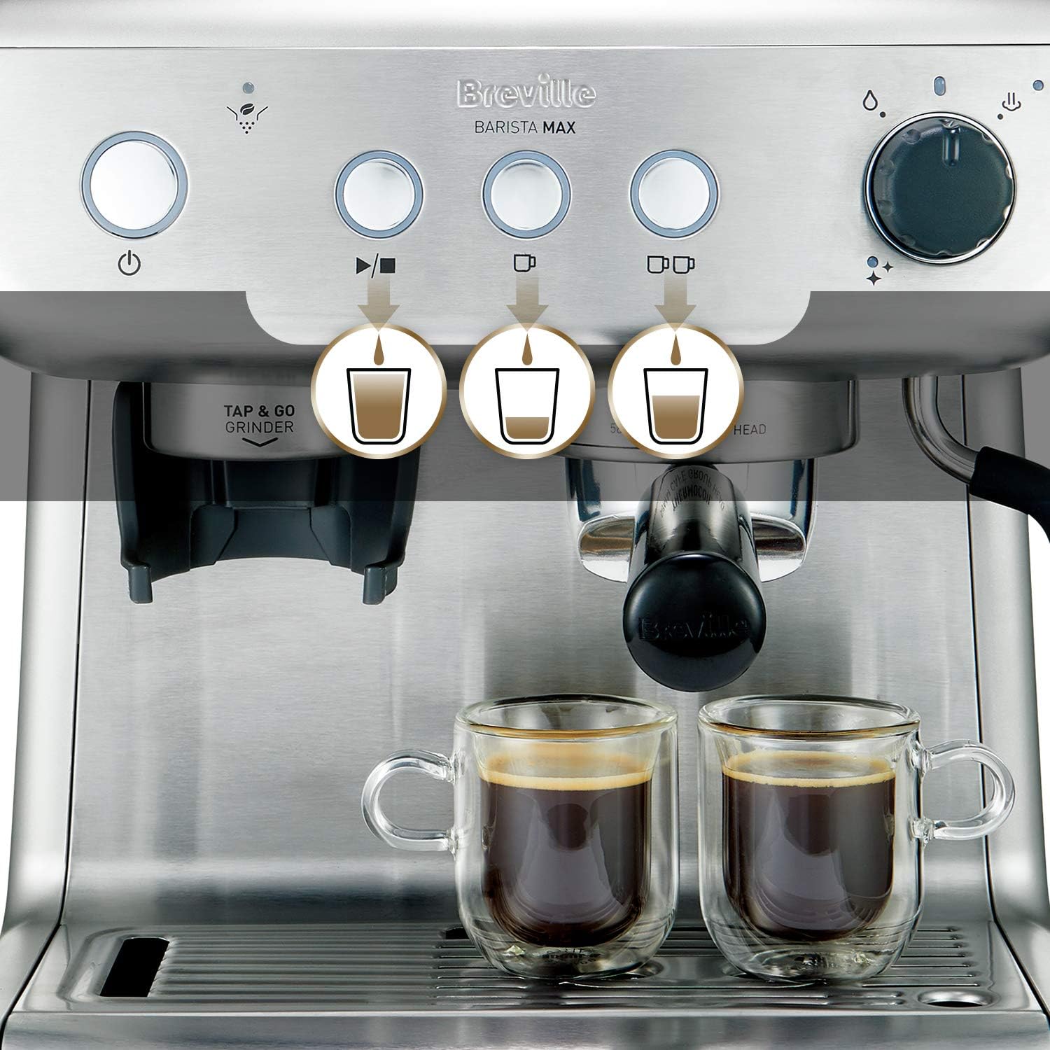 Breville Barista Max máquina de café expresso, totalmente automática com moinho integrado e bomba italiana de 15 bares [VCF126X]