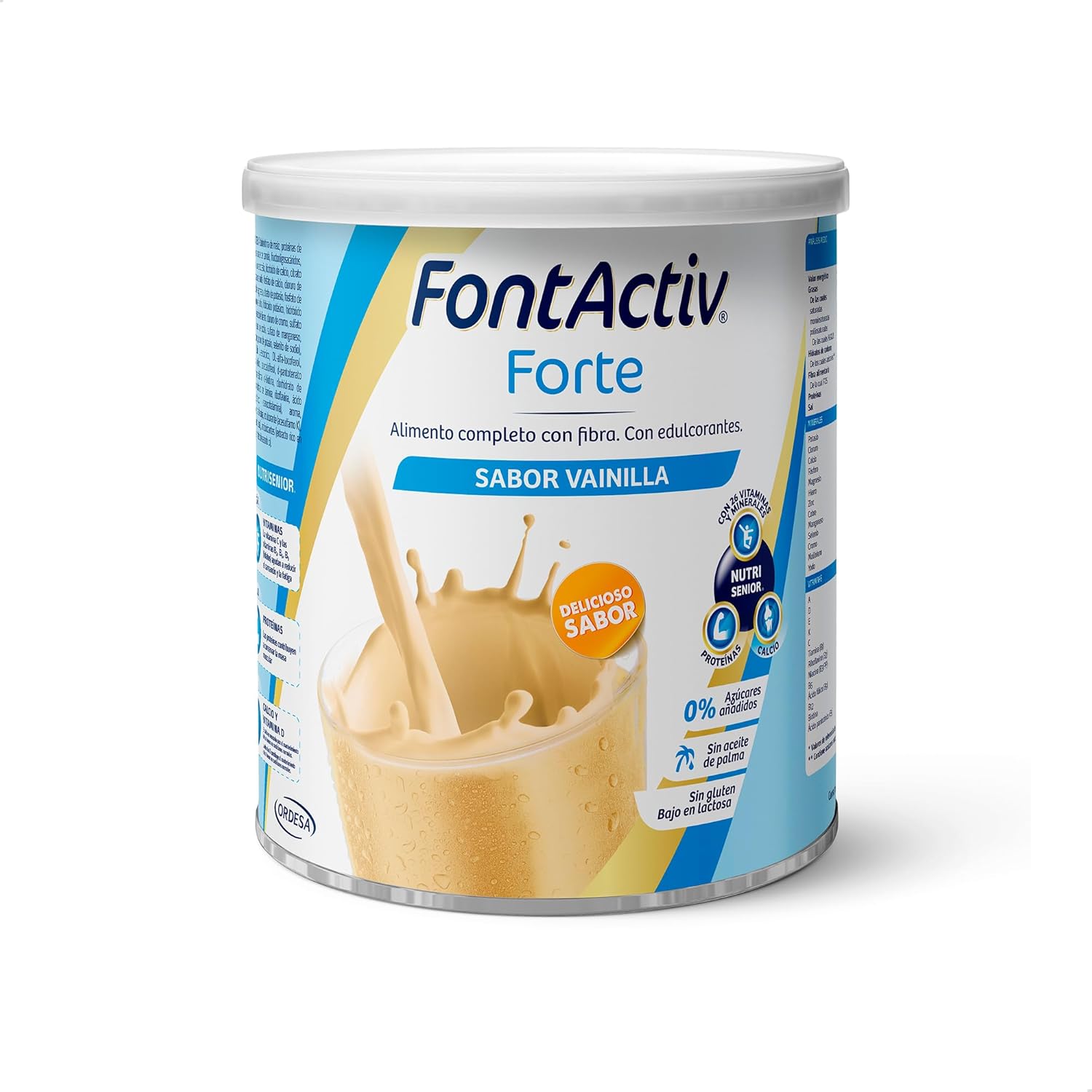 FontActiv Forte baunilha | 800 g | Suplemento nutricional com fibra para adultos - 0 % açúcares adicionados