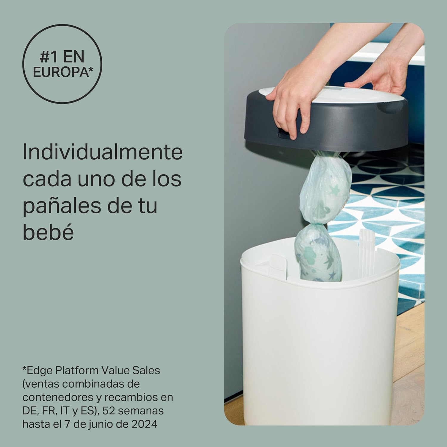 Tommee Tippee Recipiente para fraldas Twist & Click, pack exclusivo com x 2 peças de reposição incluídas, proteção garantida contra maus odores e germes, grande capacidade