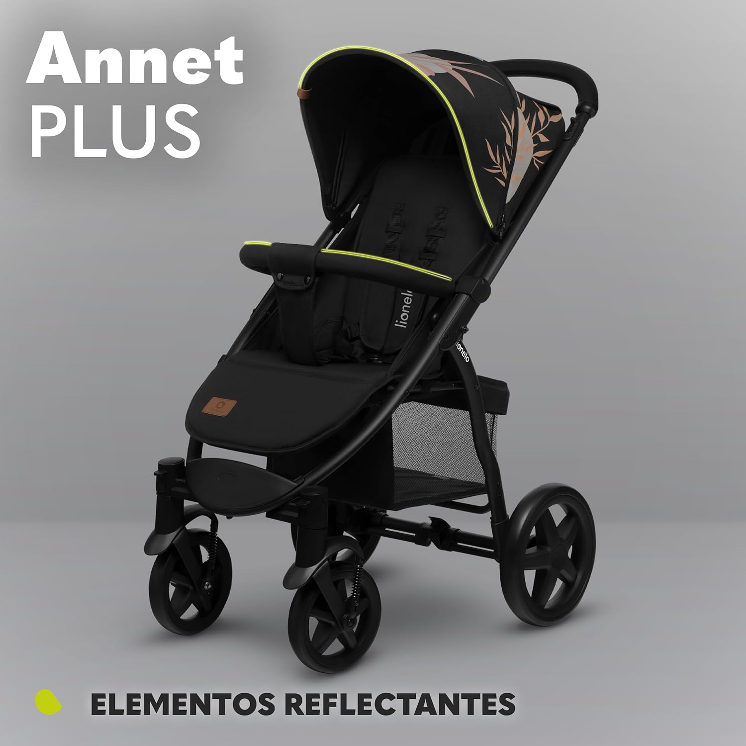 LIONELO Annet Cadeira de passagem para crianças até 22 kg 0-48 m ajuste do encosto até à posição horizontal capuz XXL dobrável fácil com janela mosquiteira (Lovin)