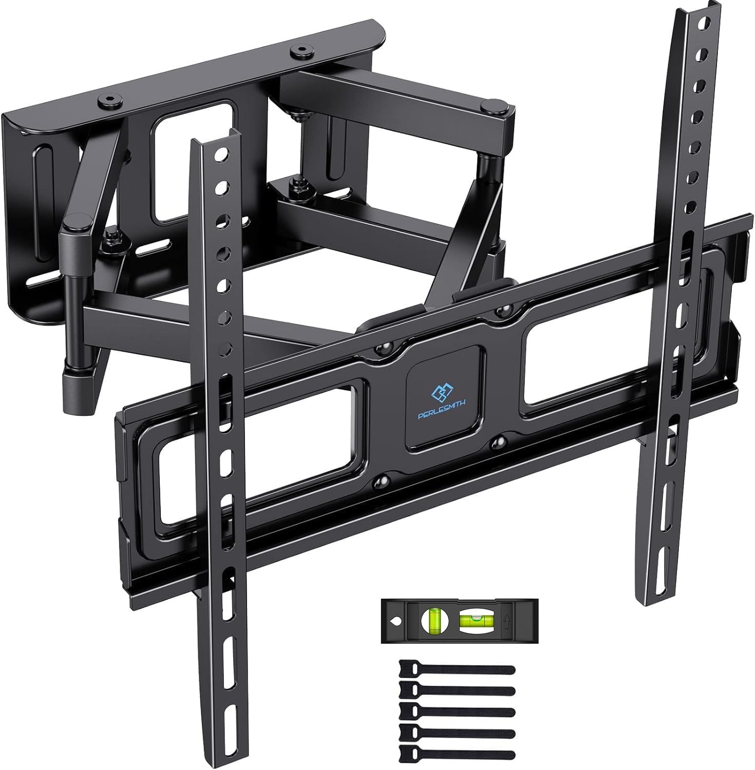 PERLESMITH Suporte de TV de parede articulado, inclinável e giratório – Suporte de TV para telas de 26 a 70 polegadas – MAX VESA 400x400 mm, para suportar 45 kg