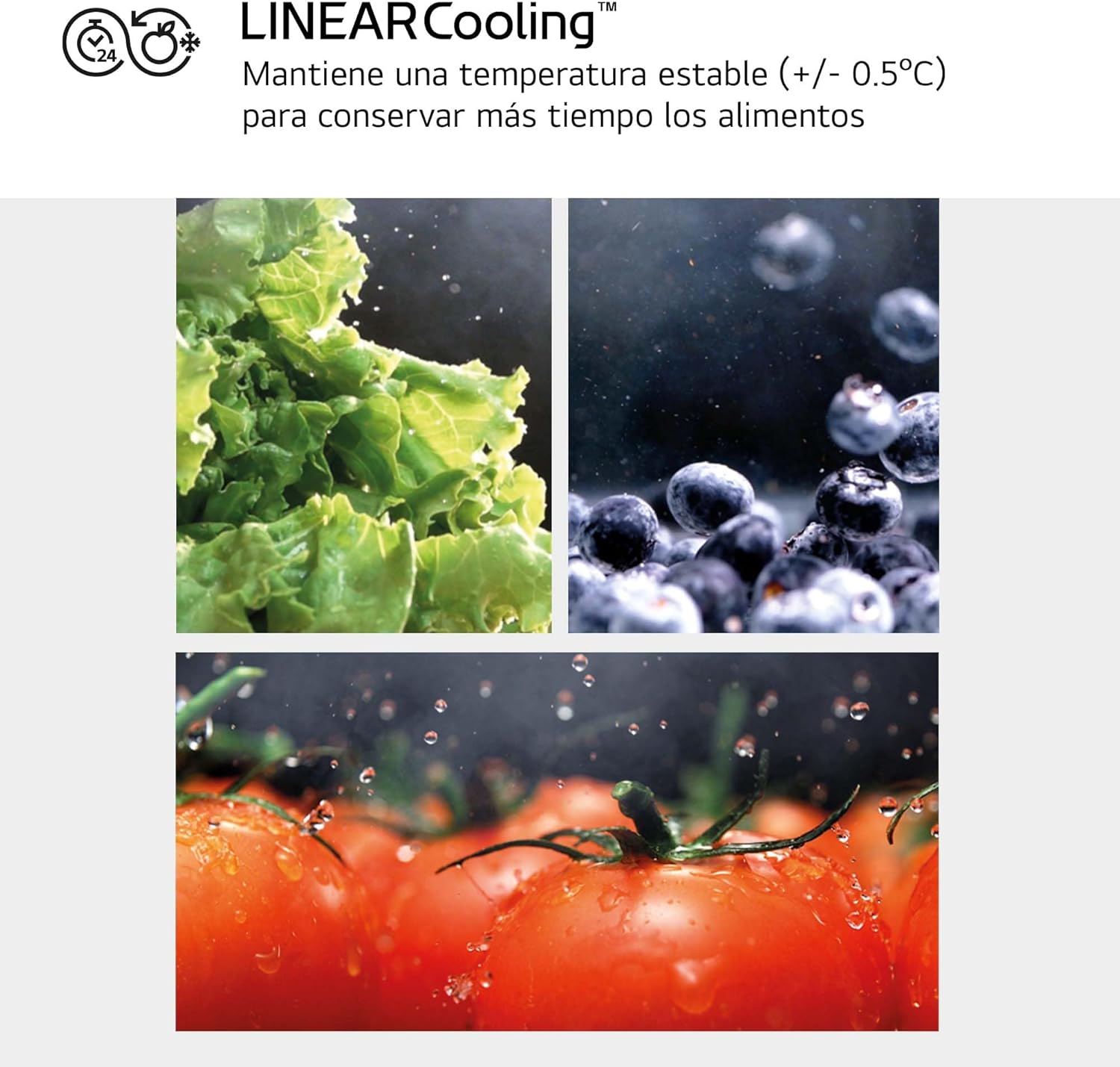 LG GSBC40PYPE Frigorífico Side by Side, série 400, Linear Cooling, multi AirFlow, classificação E, 641 l, Inox anti-impressões