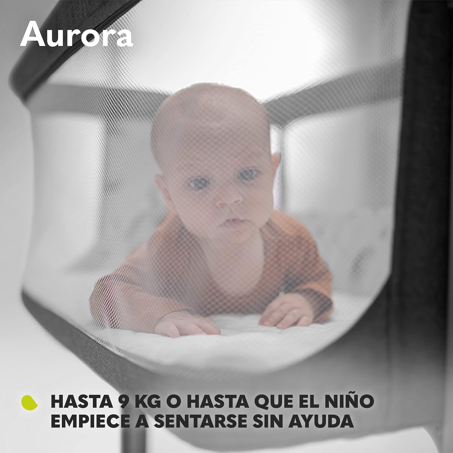 lionelo Aurora Berço de colecho 3 em 1 até 9 kg, berço de balanço, ajuste de altura e inclinação do colchão, 4 rodas com travão, colchão ergonómico, bolsa