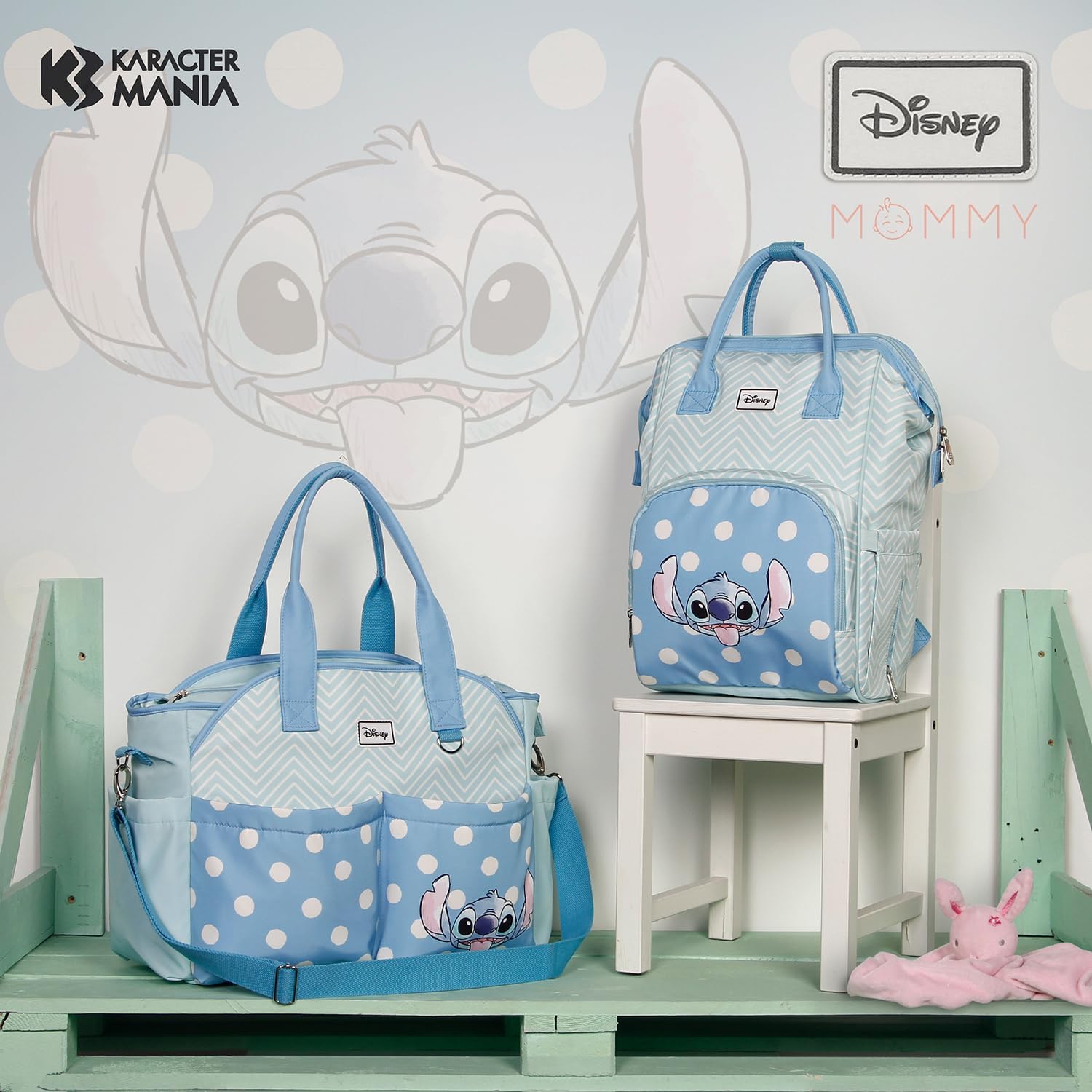 Lilo e Stitch Lovely Mala para carro de bebé Mommy, azul, 44 x 32 cm, azul, Saco para carrinho de bebé Mommy Lovely