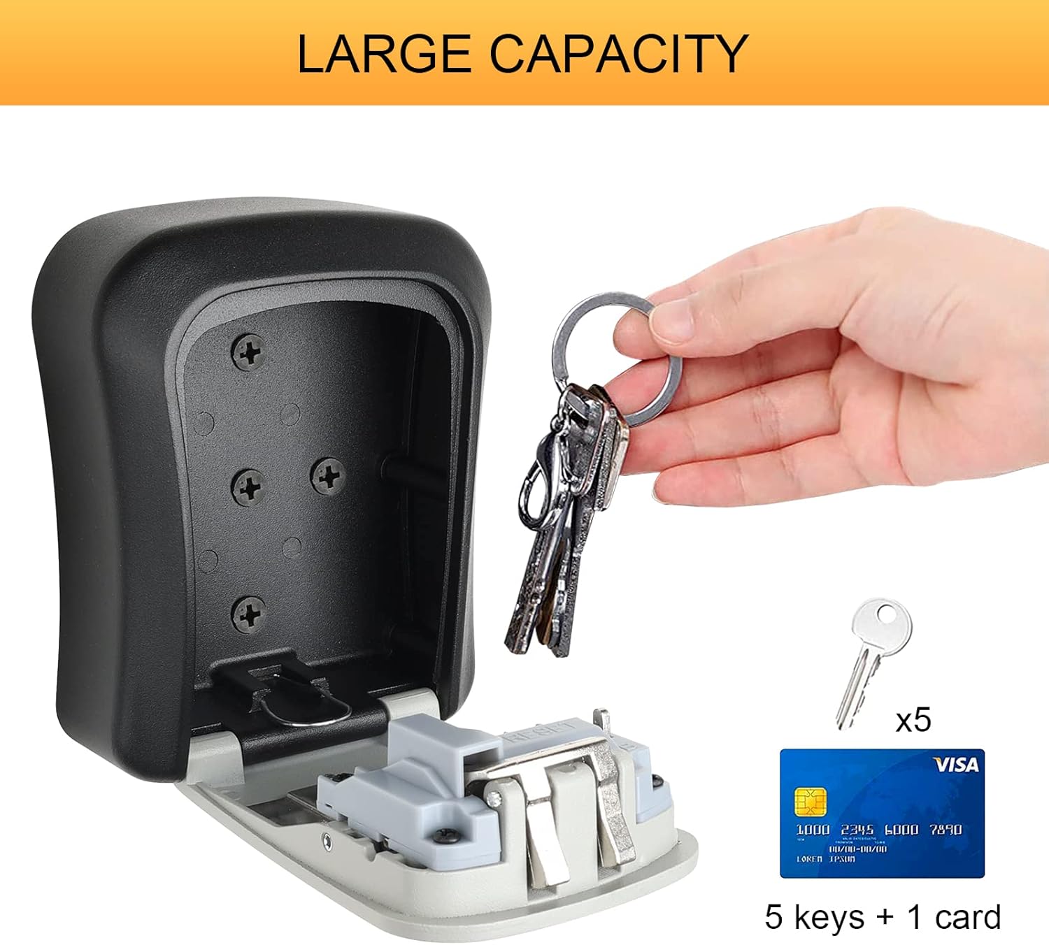GRIFEMA GA1003-1 Caja de Seguridad para Llaves, Caja de Cerradura, Armarios de Llaves, Pared, Gris