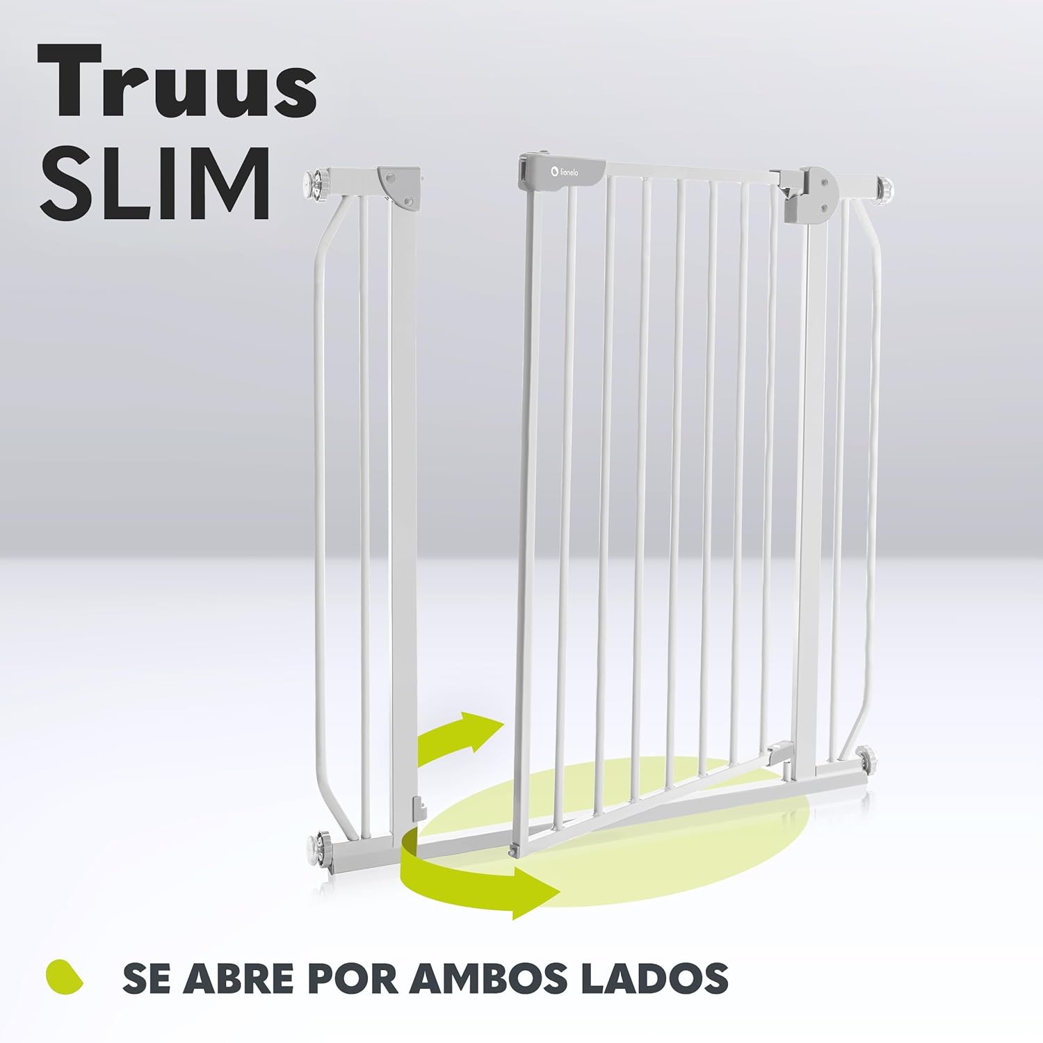 Lionelo Truus Slim Barreira de proteção 75 - 105 x 3 x 76,5 cm proteção dupla função AutoStop fecho automático fecho de fecho montagem simples cinzento