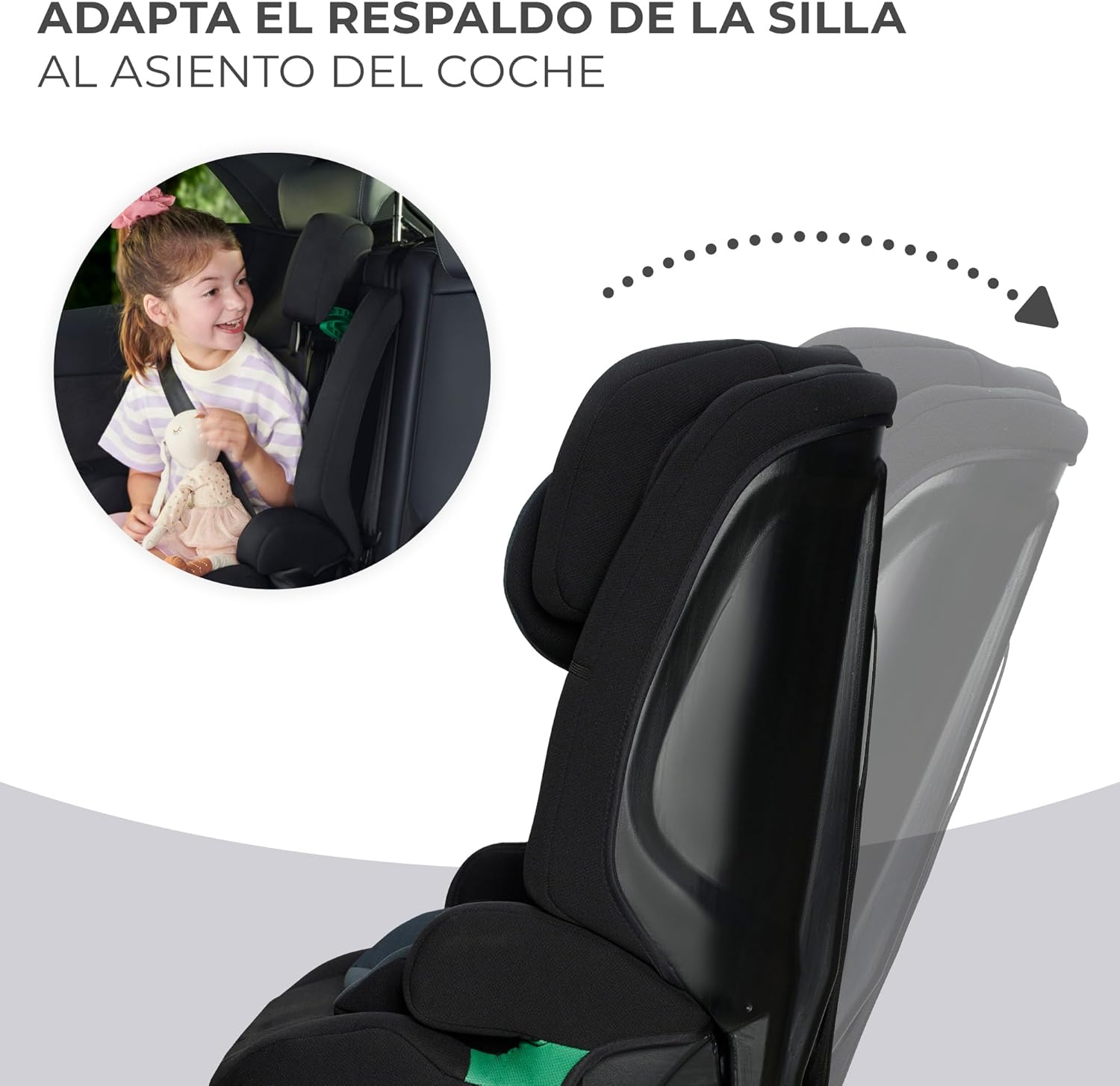 Kinderkraft SAFETY FIX 2 I-SIZE 75-150 cm Cadeira de carro grupo 1 2 3 isofix, assento largo e macio para criança, arnês interior de 5 pontos, ajuste de apoio, redutor modular, preto