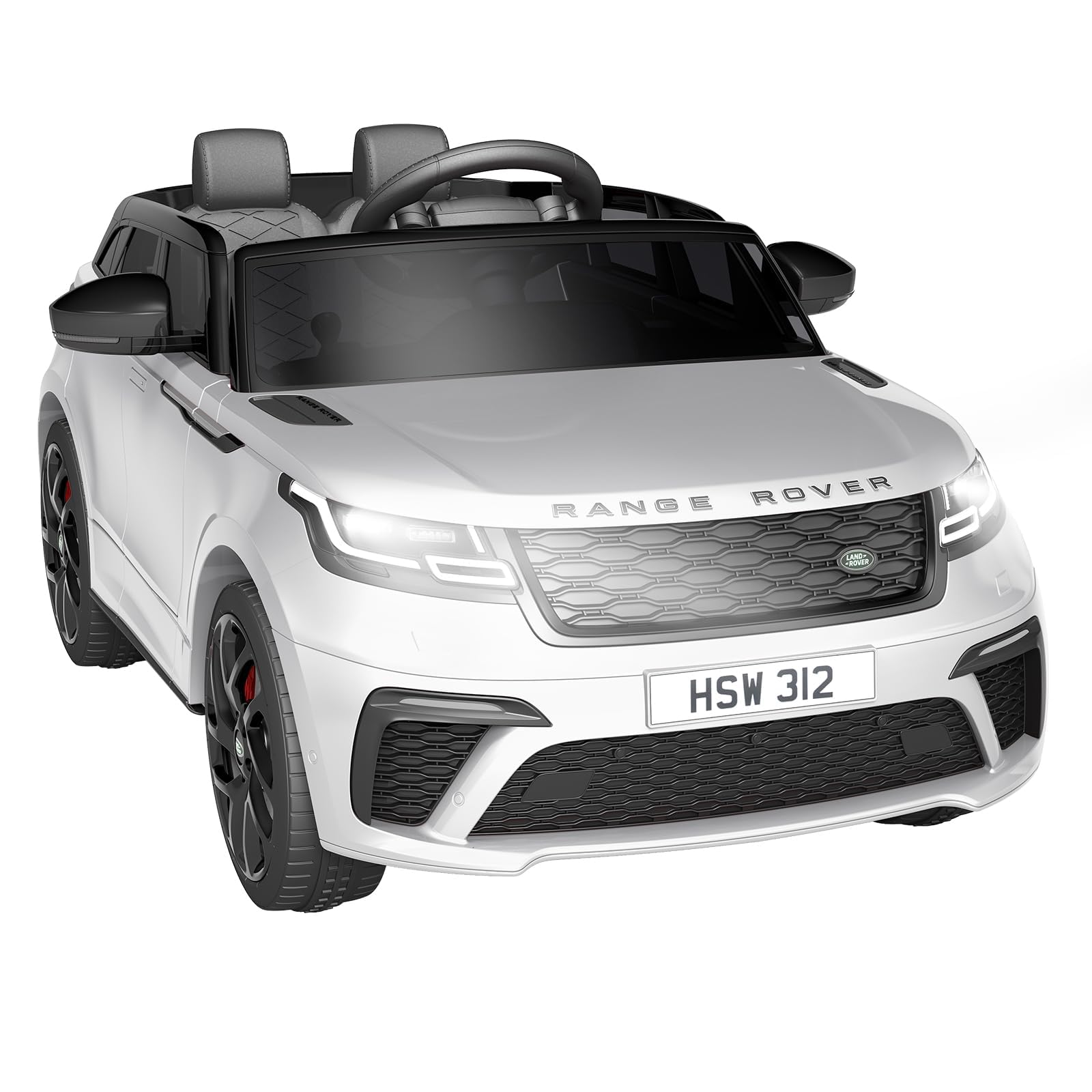 Carro elétrico para crianças, Land Rover com licença, 12 V, com controlo remoto, música, educação precoce, USB, TF, Mp3, carro elétrico para crianças a partir de 3 anos (rosa)