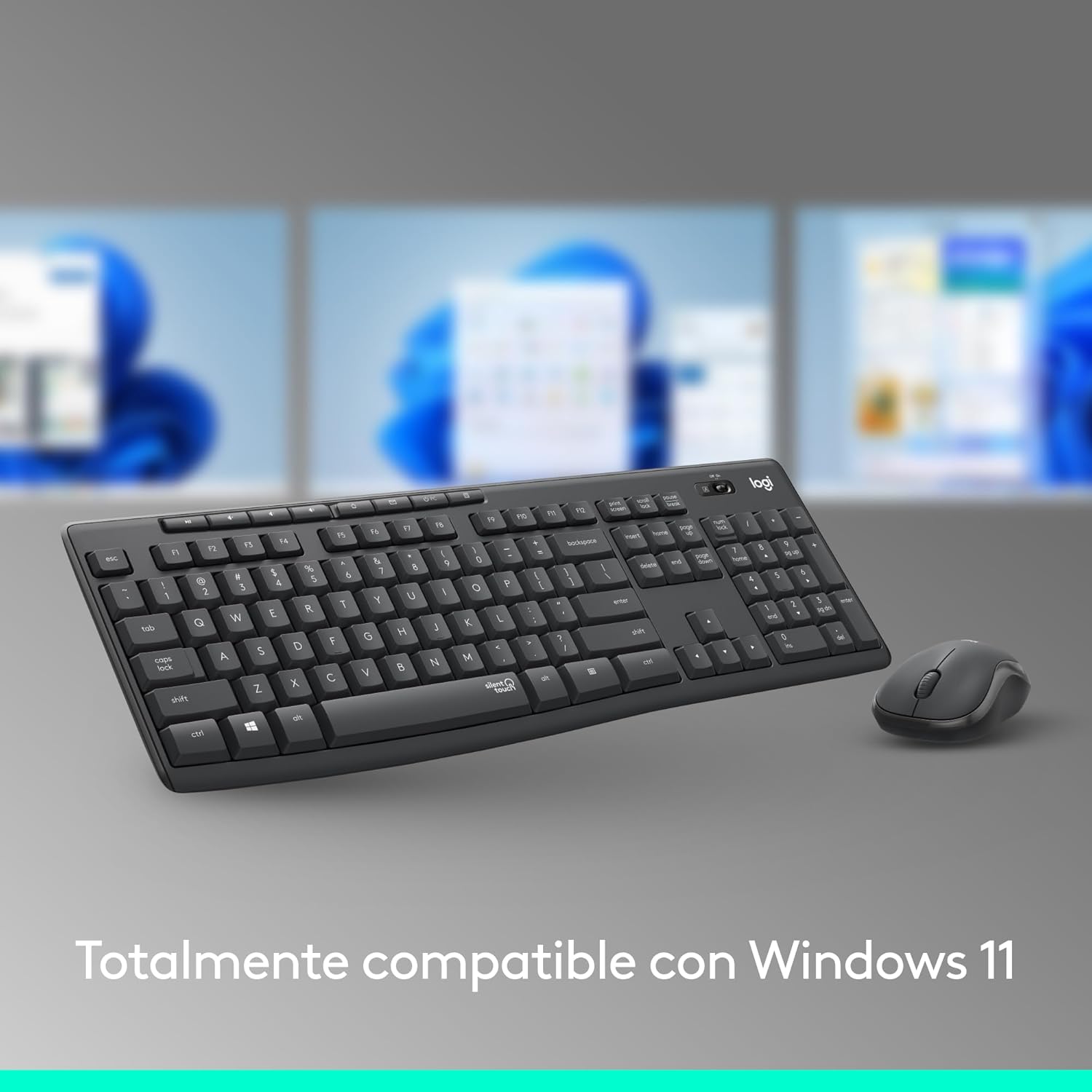 Logitech MK295 Silent Combinación de Teclado y Ratón Inalámbricos con SilentTouch, Seguimiento Óptico, Tecnología Inalámbrica sin Demoras, 90% Menos de Ruido, QWERTY Español, Negro