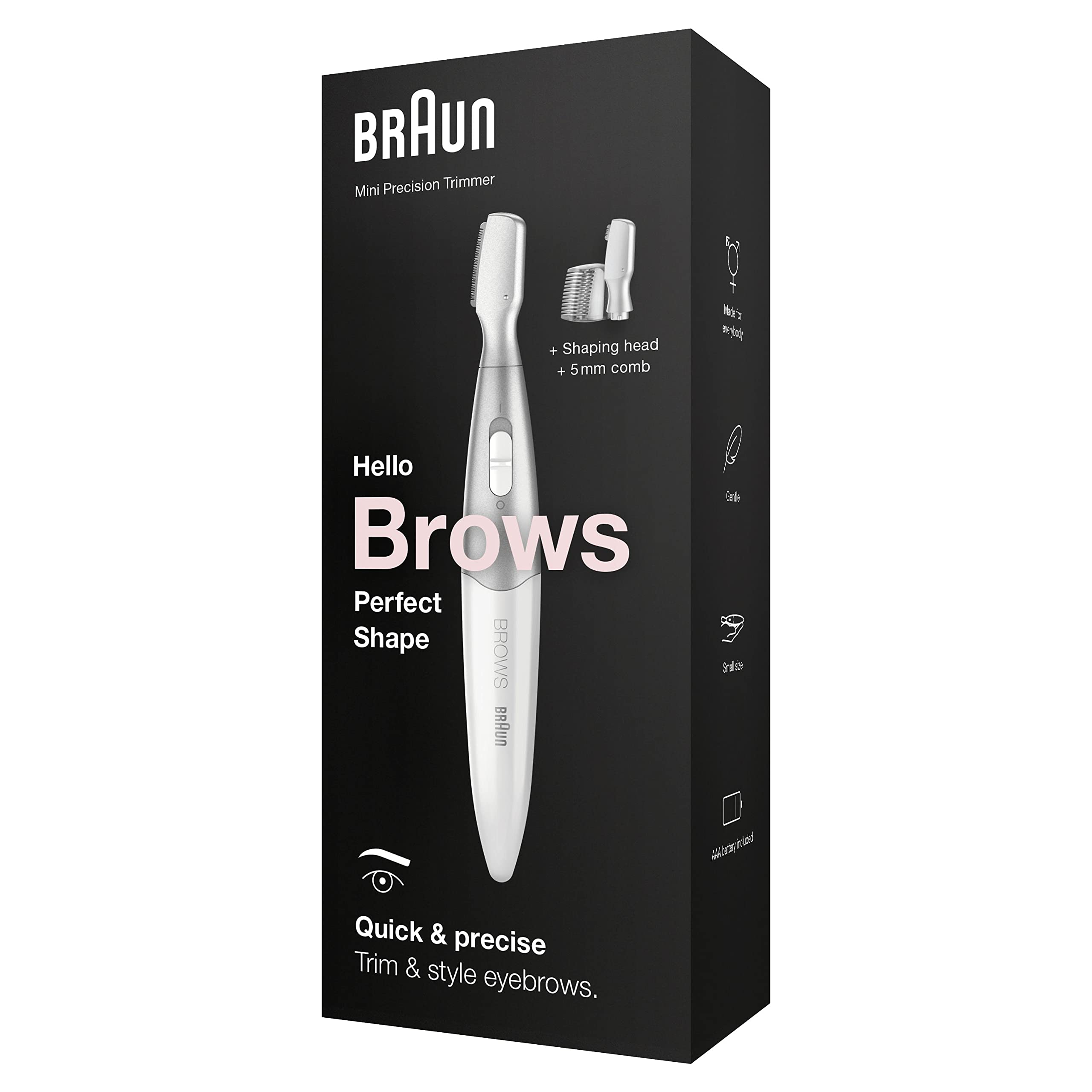 Braun Mini depiladora facial FS1000 para mulher, com luz Smartlight integrada, depiladora facial com precisão, lábios superior, pala e bochechas, branco