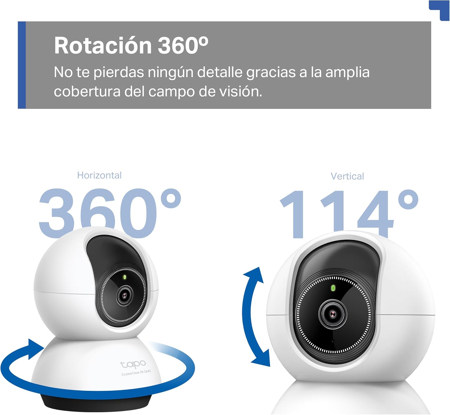 Tapo C220 - IA Cámara Vigilancia 360°, 2K 4MP QHD, Inteligente de IA, Visión Nocturna, Audio Bidireccional, Detección Movimiento, Admite Tarjeta SD 512G, Control Remoto, Fácil configuración