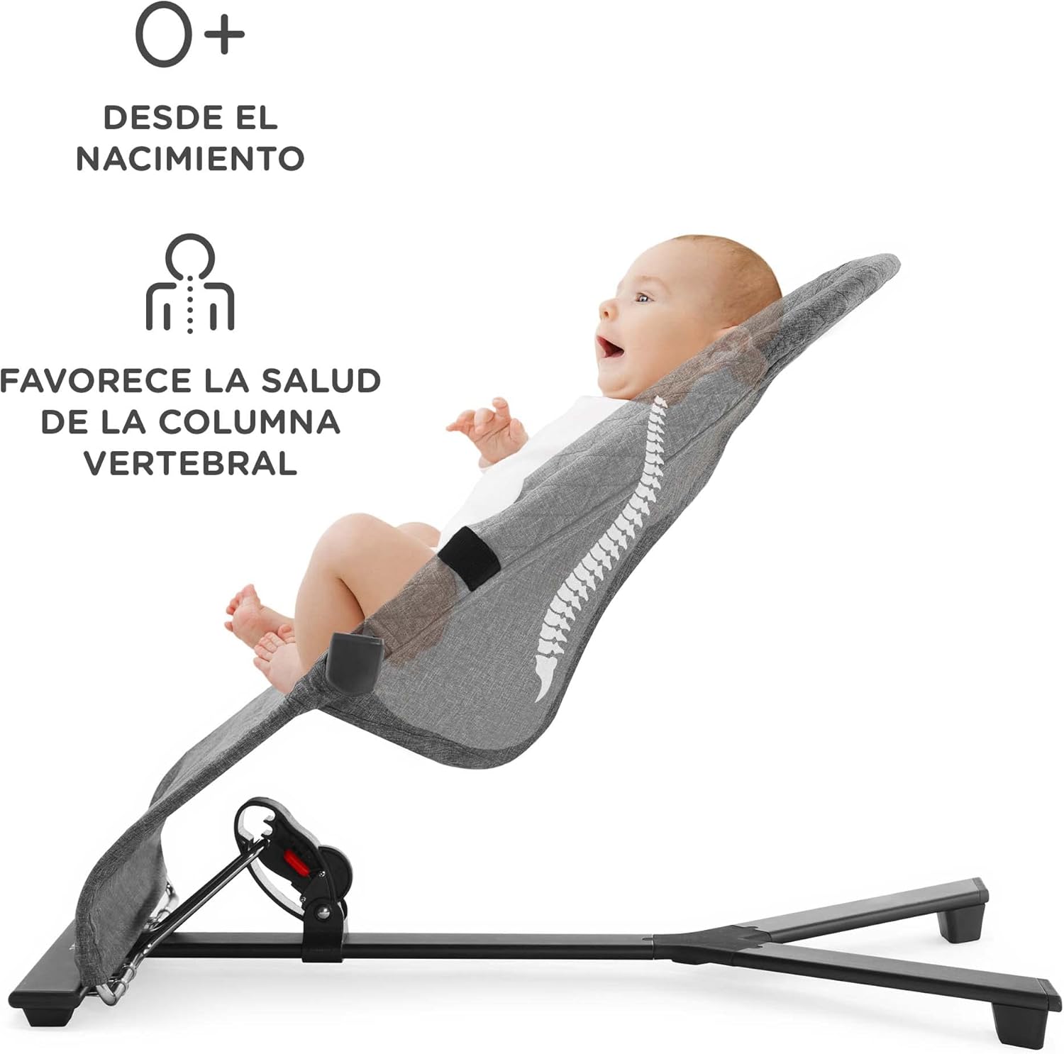 kk Kinderkraft MIMI Rede de bebé desde o nascimento, balança para bebés, dobrável compacto, reutilizável com uma mão, movimento natural, arco com brinquedos, fácil de limpar, cinzento