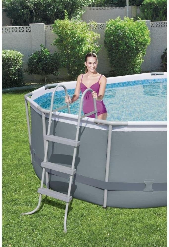 Bestway Piscina elevada de aço elétrico 56448-3 de 488 x 305 x 107 cm