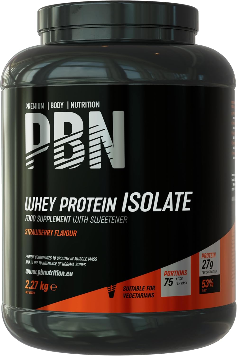 Premium Body Nutrition Whey Isolato Isolado de proteína de soro de leite em pó, 33 porções