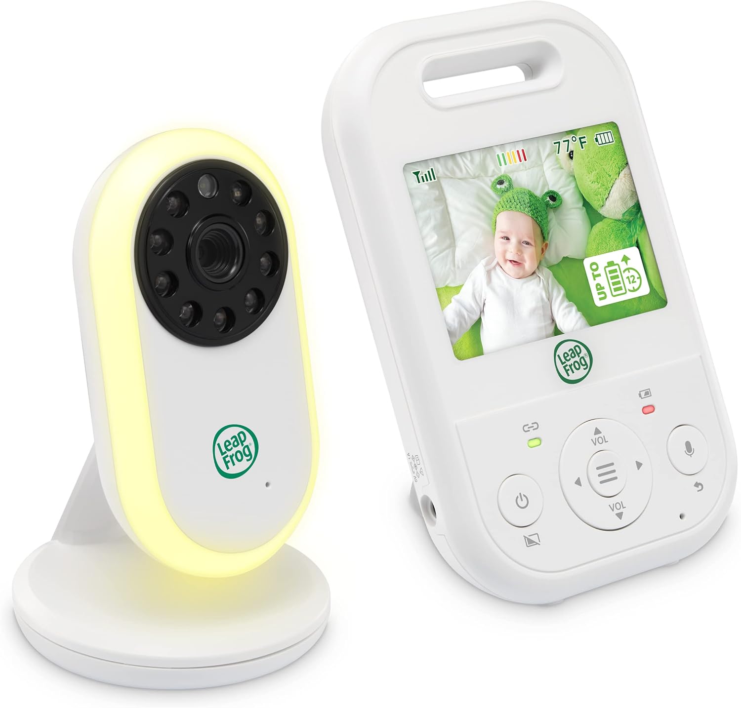 LeapFrog LF2423 Baby Monitor with Night Light Camera, 2600mAh Smart Baby Surveillance Camera with 2.8" IPS Screen, Night Vision, Temperature Monitoring, Two-Way Communication
