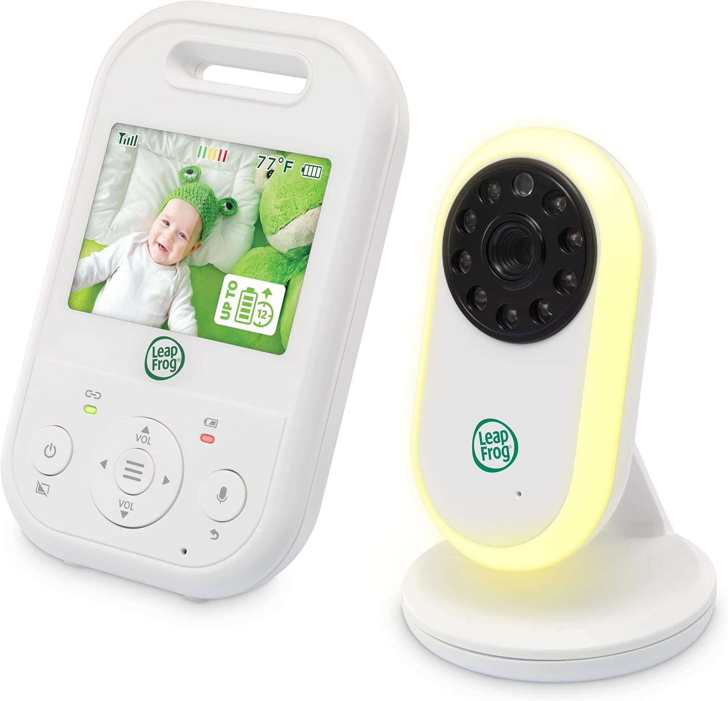 LeapFrog LF2423 Baby Monitor with Night Light Camera, 2600mAh Smart Baby Surveillance Camera with 2.8" IPS Screen, Night Vision, Temperature Monitoring, Two-Way Communication