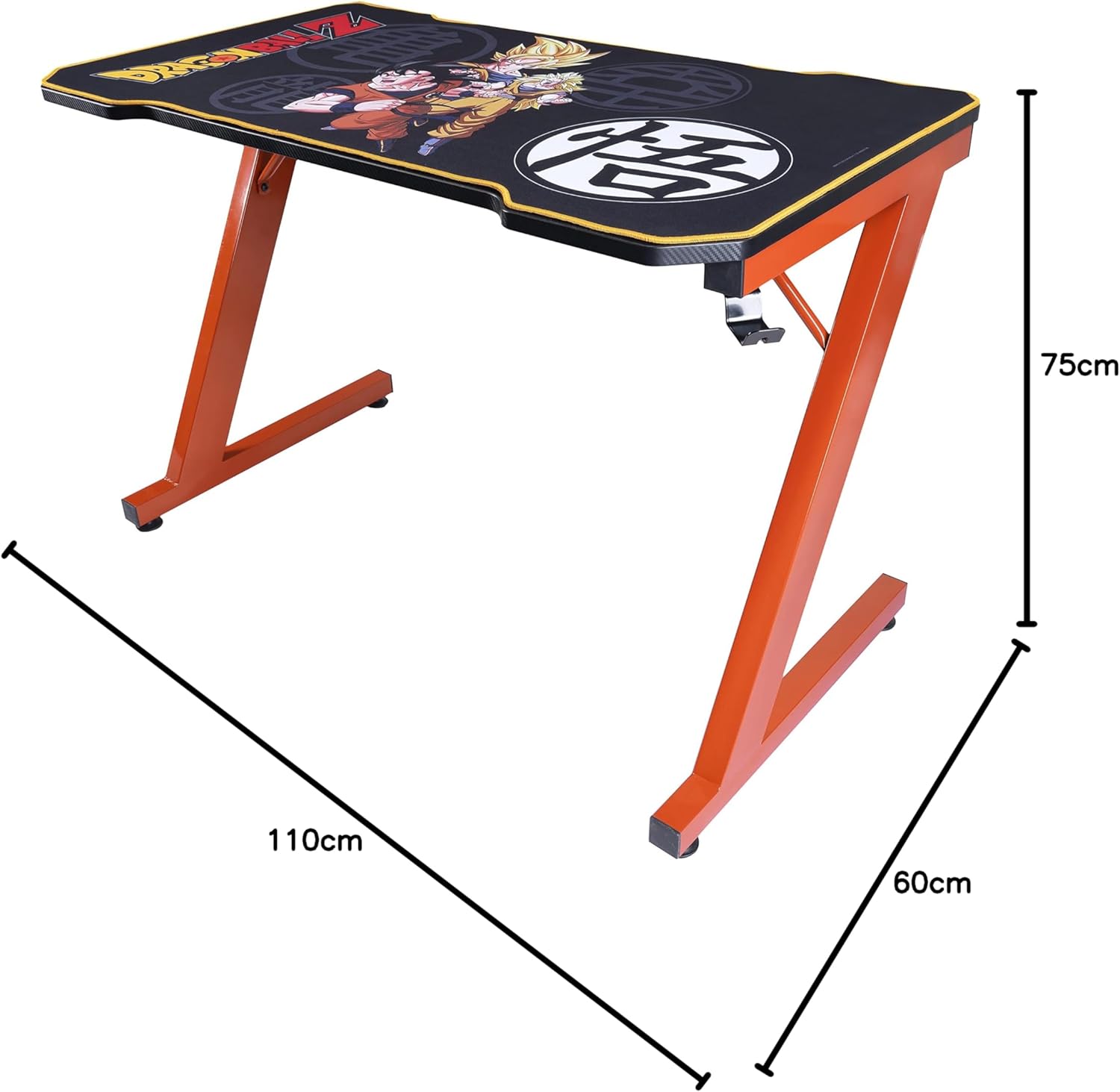 Subsonic - DBZ Dragon Ball Z - Escritorio Gaming Ergonómico con Acabado De Carbono para Pc - Mesa Gamer con Licencia Oficial (Windows 8)