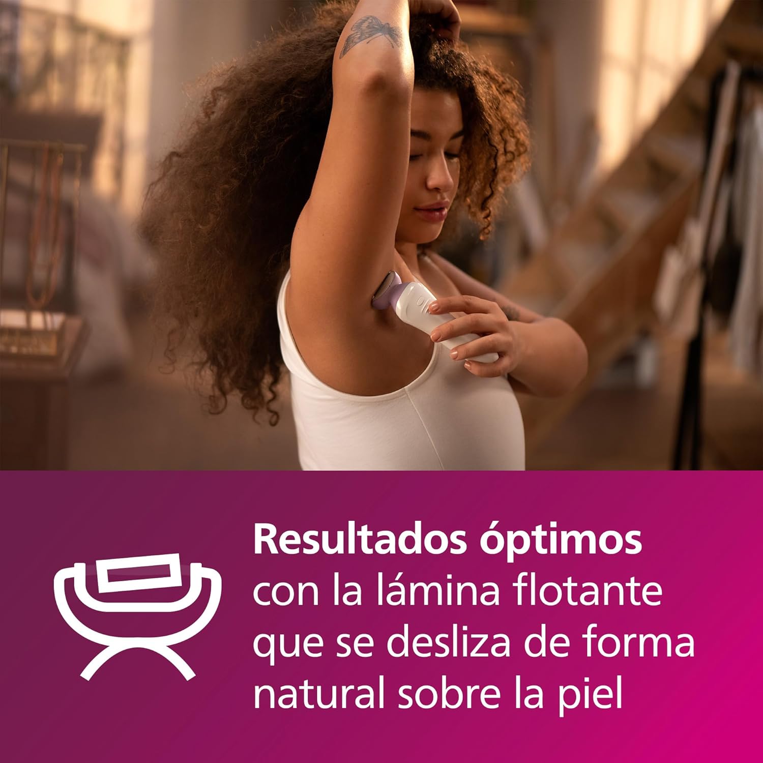 Philips Máquina de barbear feminina série 6000, 4 acessórios, inclui luva esfoliante, guia de pente e escova de limpeza, BRP136/00, branco