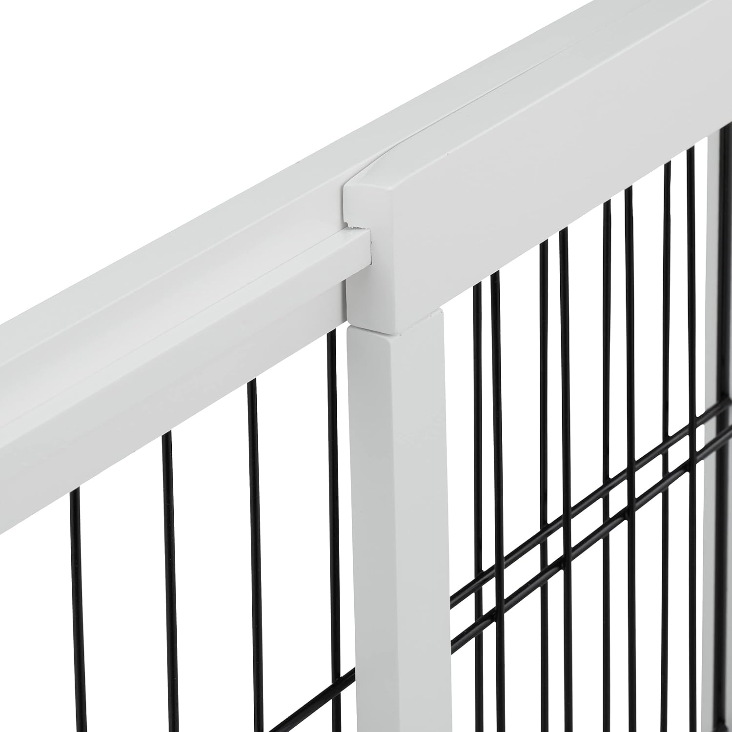 Relaxdays Barreira de segurança crianças e cães, cerca protetora para porta ou escada, sem perfuração, 56 x 70 - 115 cm, branco, madeira