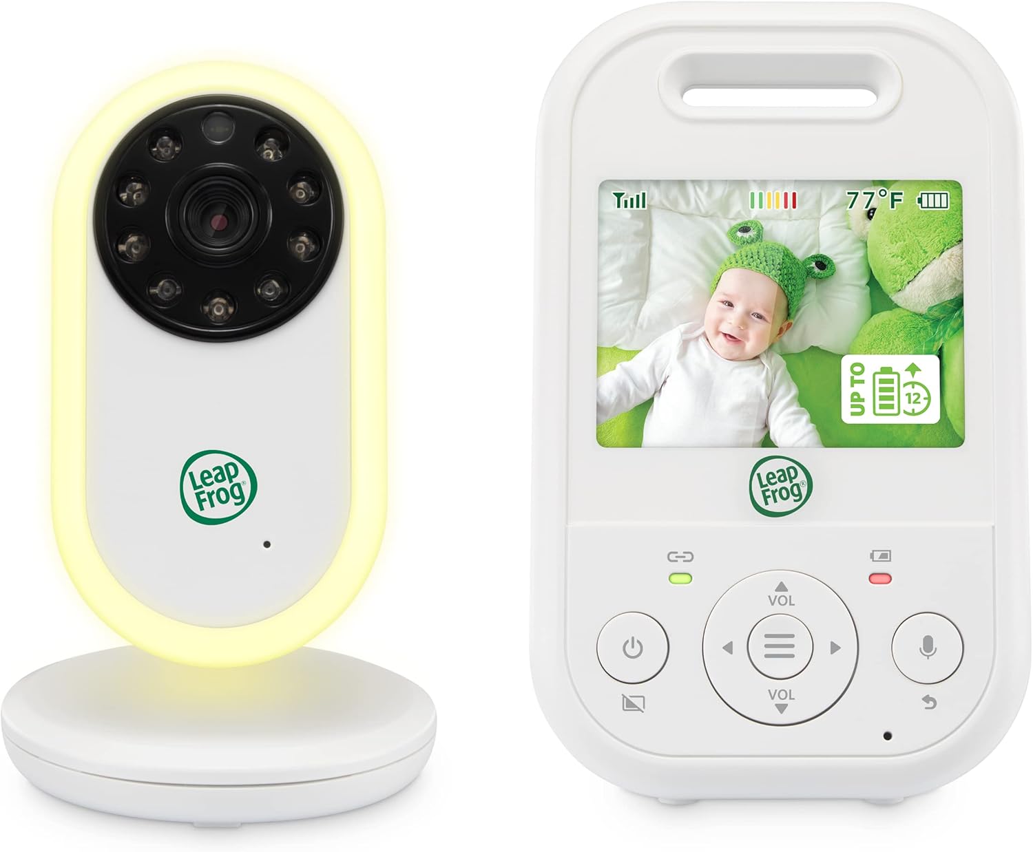 LeapFrog LF2423 Baby Monitor with Night Light Camera, 2600mAh Smart Baby Surveillance Camera with 2.8" IPS Screen, Night Vision, Temperature Monitoring, Two-Way Communication