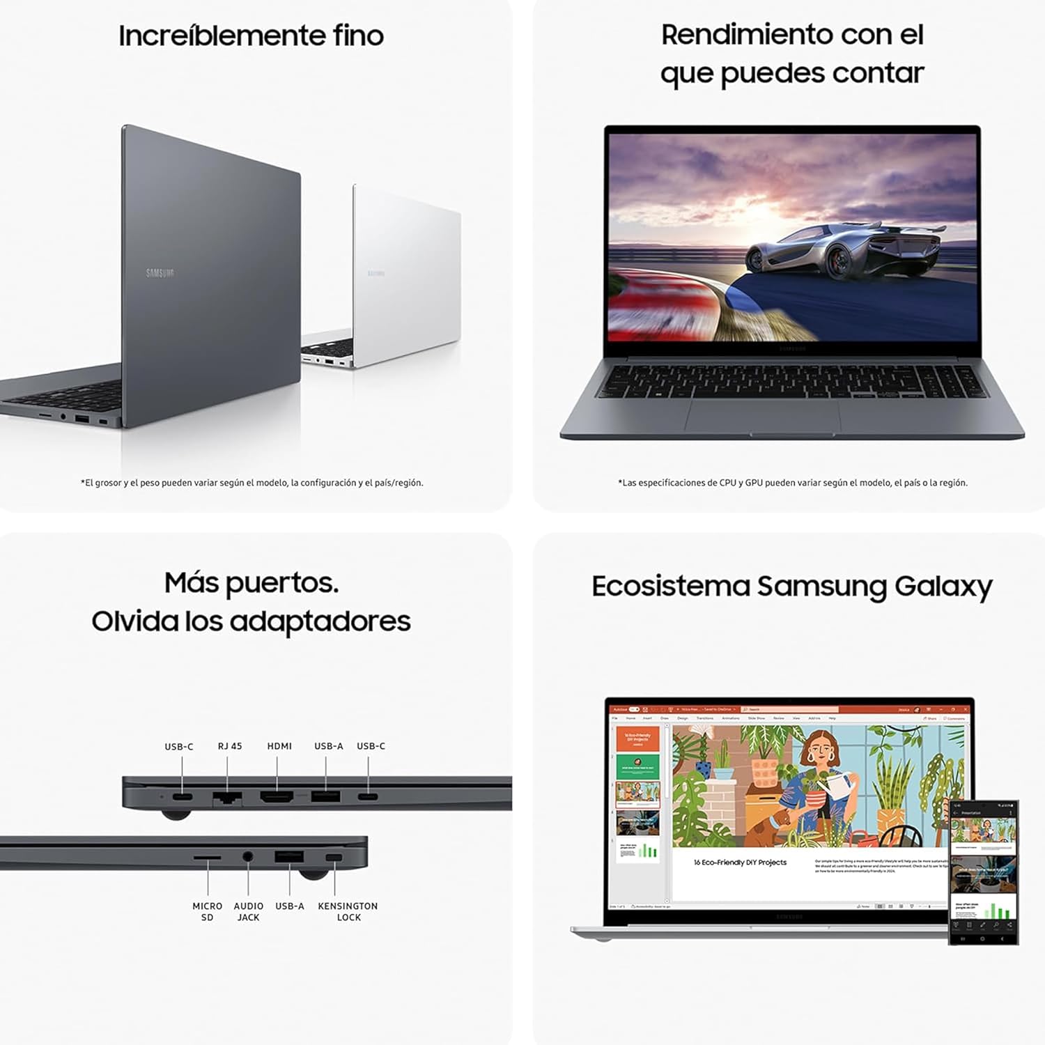 Samsung Galaxy Book4, Computador portátil ultrafino de 15,6", Full HD LED, Intel Core i5-1335U, 16 GB RAM, 512 GB SSD, Intel Iris Xe Graphics, Windows 11 Home, cinzento, teclado QWERTY espanhol