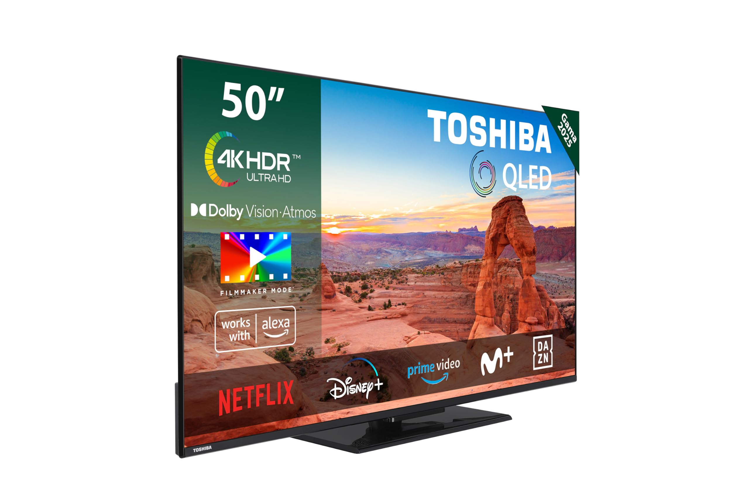 TOSHIBA 50UV2363DG Smart TV 4K UHD de 50", sin Marcos, con HDR10, Dolby Audio, Compatible con Asistente de Voz Alexa y Google