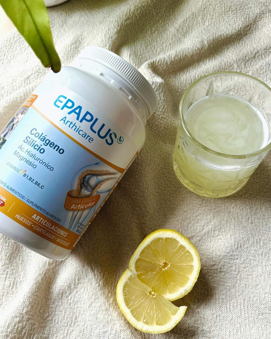 EPAPLUS Arthicare, Colágeno Hidrolizado con Silicio y Ácido Hialurónico, Disolución Instant Sabor Limón, Tratamiento Duplo 30 Días x 2