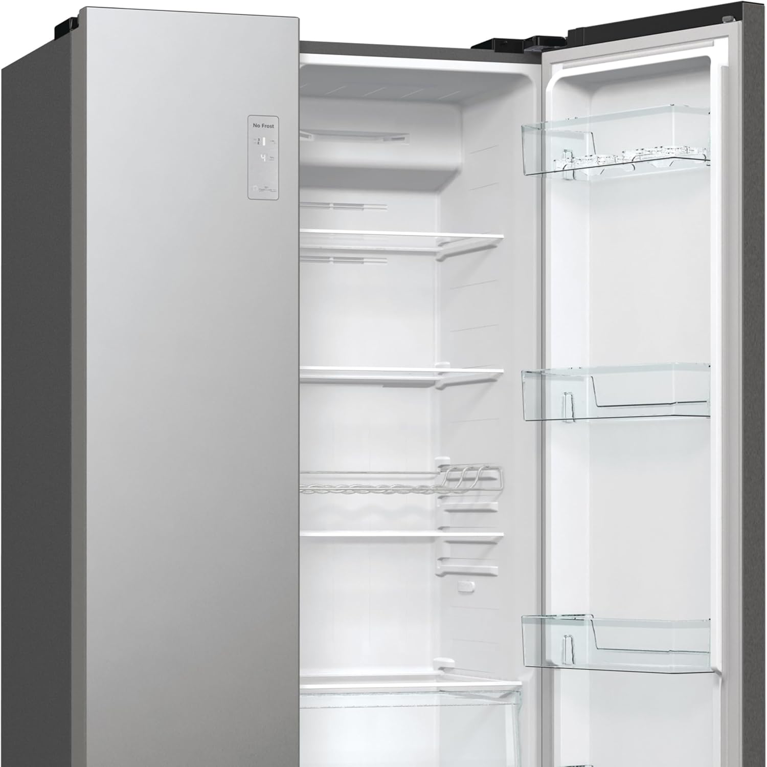 Hisense RS711N4ACE Frigorífico Side by Side, capacidade 547 l com 178,6 cm de altura, sem rost, super frio, alarme de porta aberta, modo de férias, Freezer Convert, baixo nível de ruído, classe E,