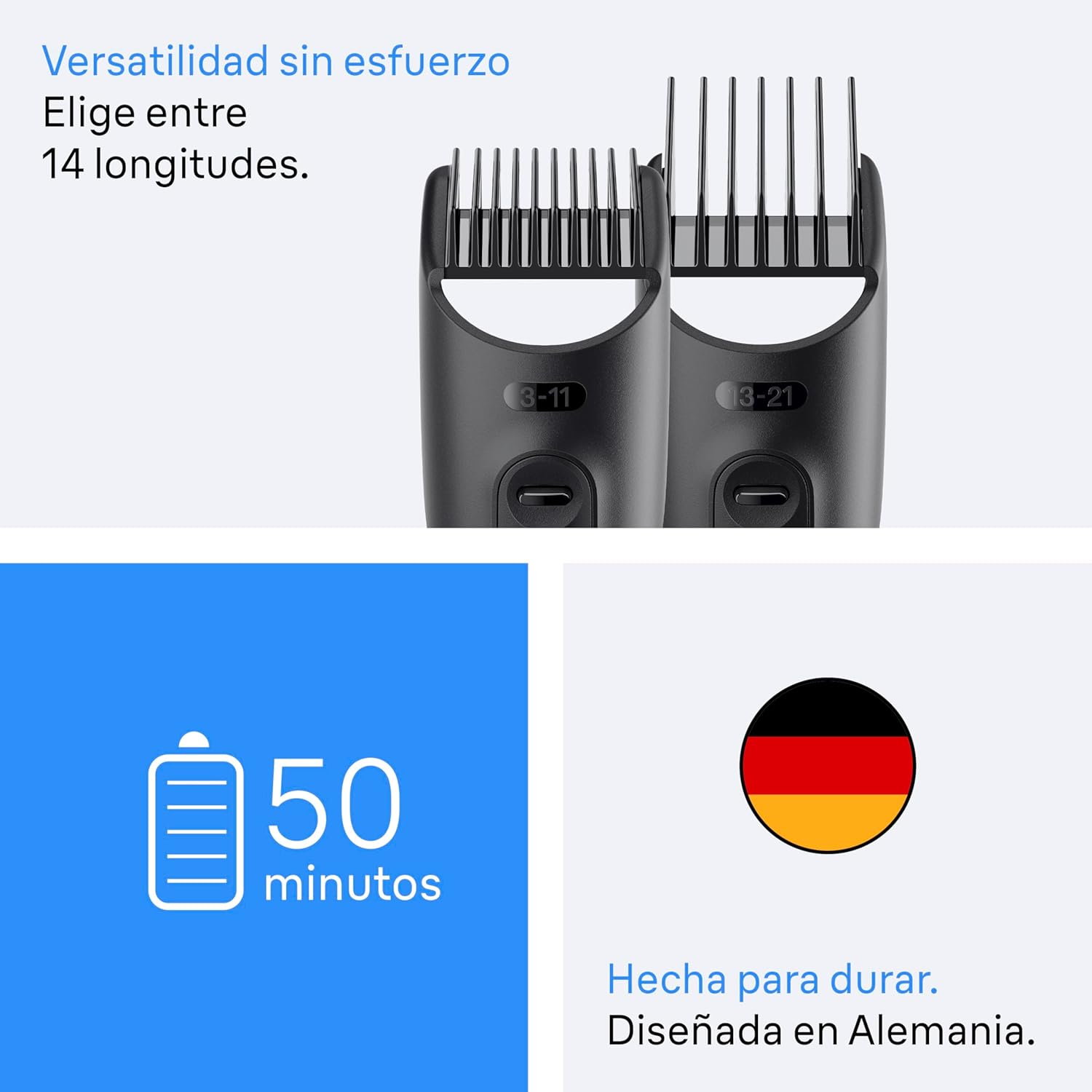 Braun Aparador tudo em um série 3 AIO3545, kit de Styling 8 em 1 para barba e cabelo, 14 comprimentos, máquina de cortar cabelo com 50 min de automonomia, corta-pelos homem, corte fácil e rápido,