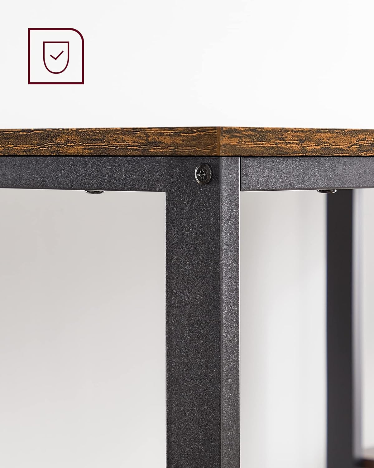 VASAGLE Secretária, mesa de computador, com 2 prateleiras à esquerda ou à direita, para escritório, quarto, estrutura de aço, industrial, castanho rústico e preto LWD47X