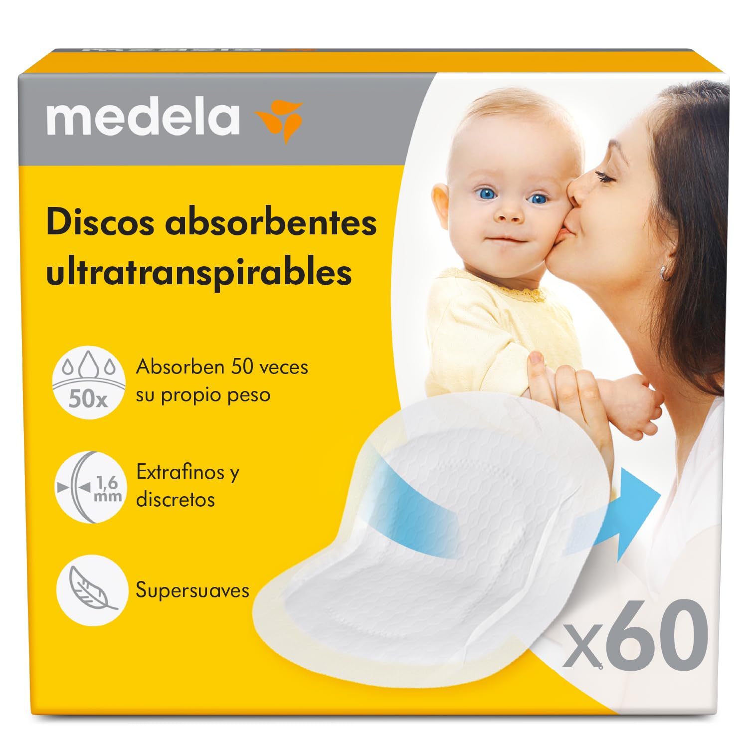 Medela discos absorventes respiráveis para amamentação, design discreto para uso confortável, embalagem de 120, exclusivo na Amazon