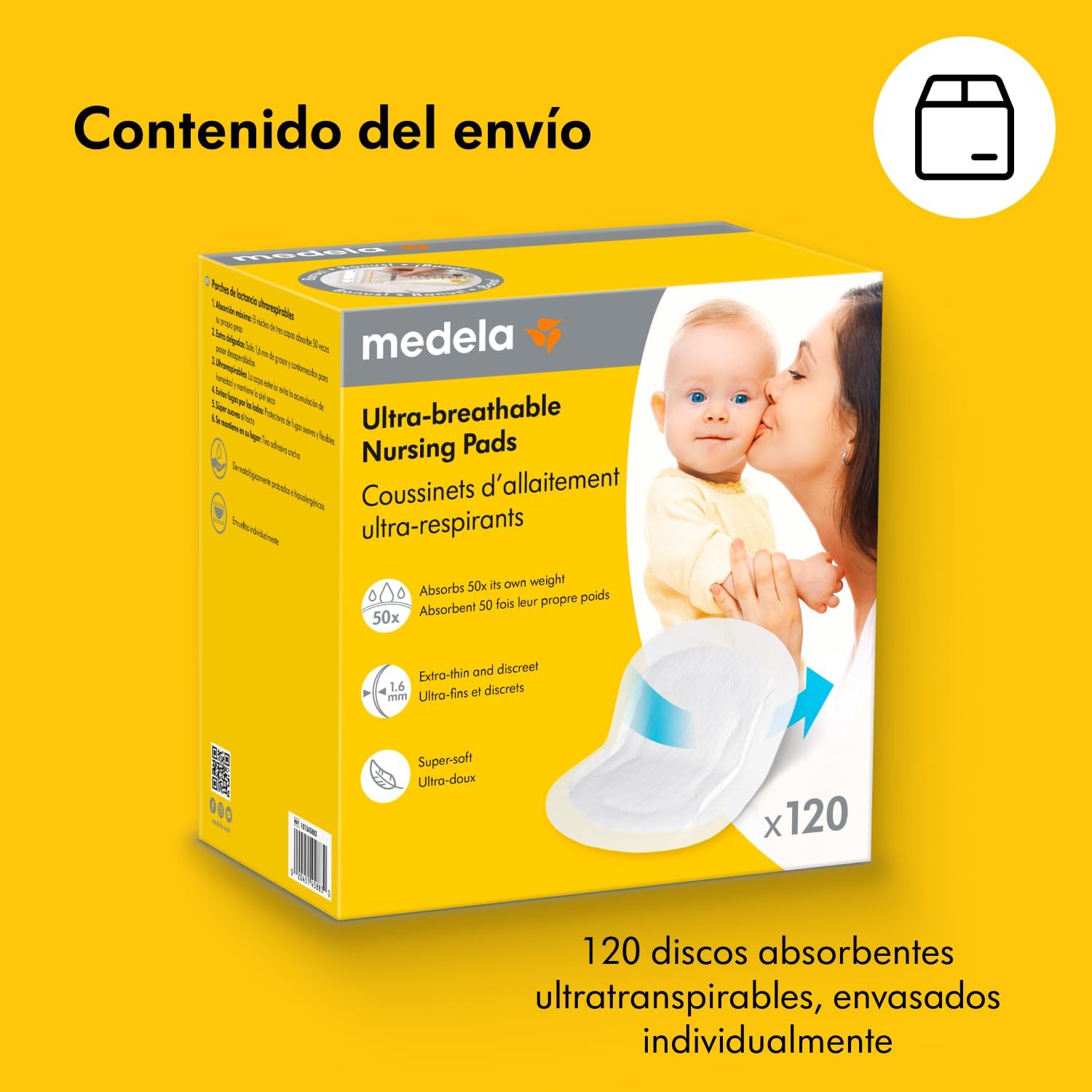 Medela discos absorventes respiráveis para amamentação, design discreto para uso confortável, embalagem de 120, exclusivo na Amazon