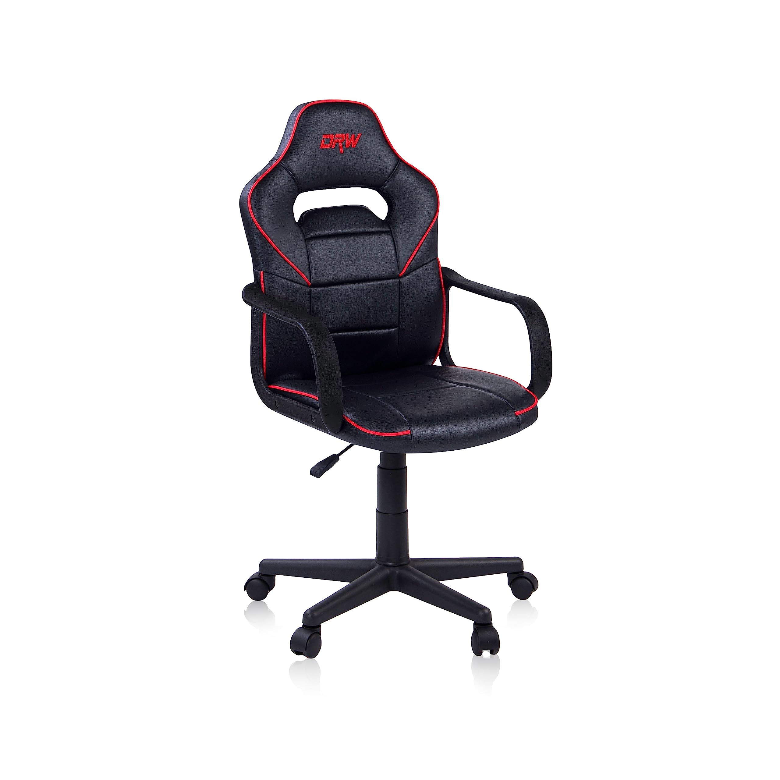 duehome | DRW, cadeira Gamer, cadeira de escritório, estúdio ou secretária, acabamento em silício pele branca e turquesa, medidas: 46,5 cm (largura) x 46 cm (comprimento) x 98-109,5 cm (altura)