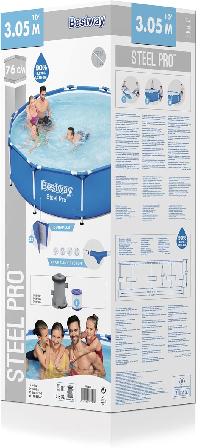Bestway - Piscina elevada Bestway Steel Pro - Medidas 305 x 75 cm - Modelo n. 56679-2