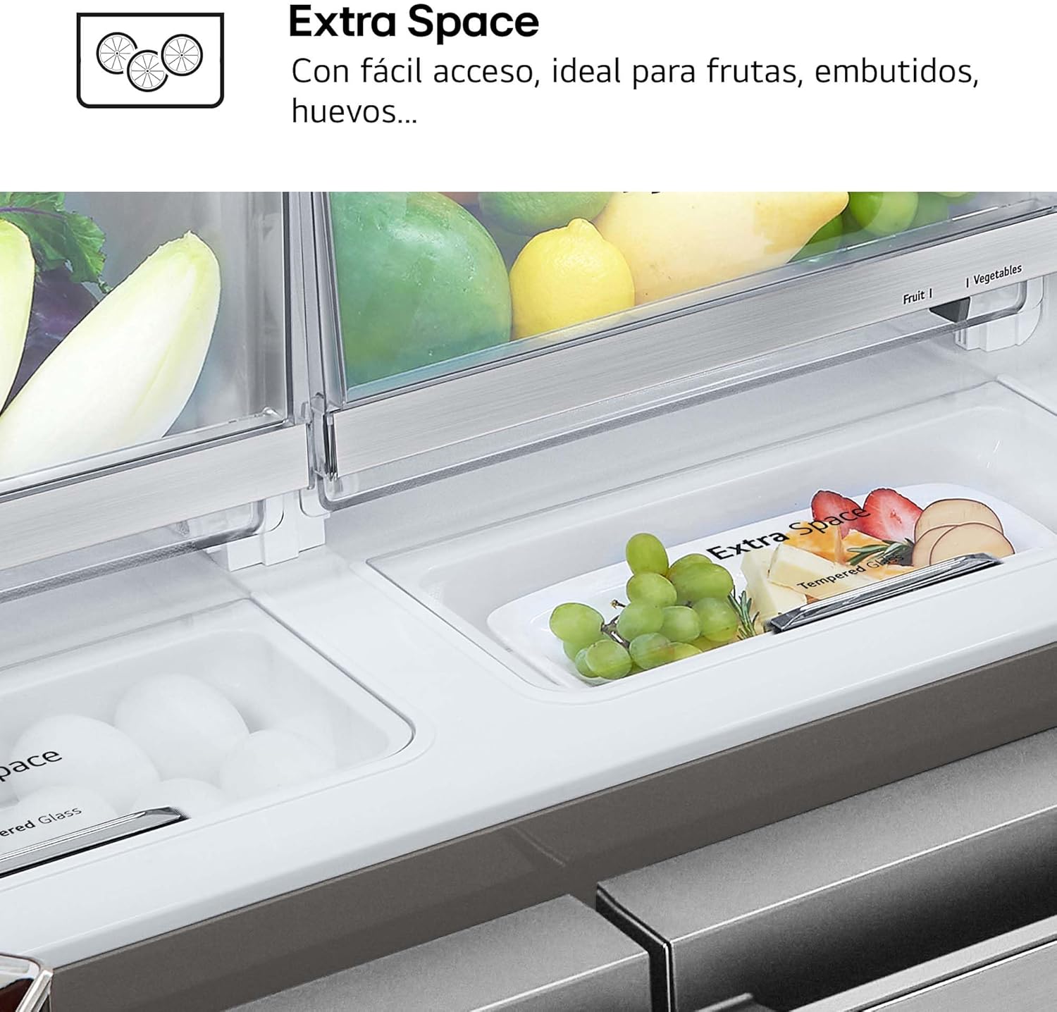 LG GML960PYBE - Frigorífico Americano, Nevera Americana Combi, Door Clooning+, Clasificación E, 641 L, Antihuellas, Color Inox