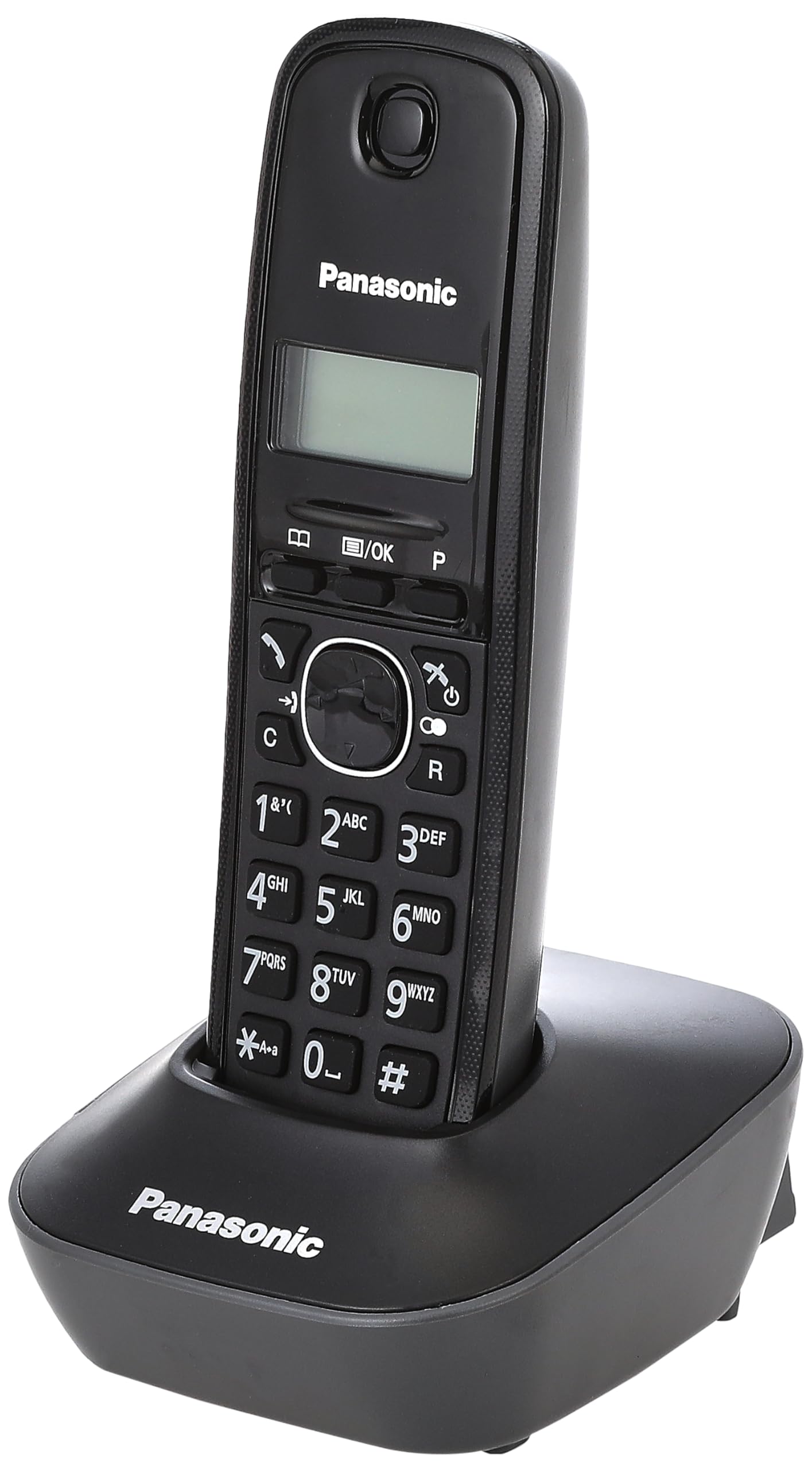 Panasonic KX-TG1612SPR Telefone sem fio digital DECT, unidade base e 2 auscultadores, identificador de chamadas, bateria de longa duração, ecrã LCD, agenda, rediscagem, despertador, vermelho