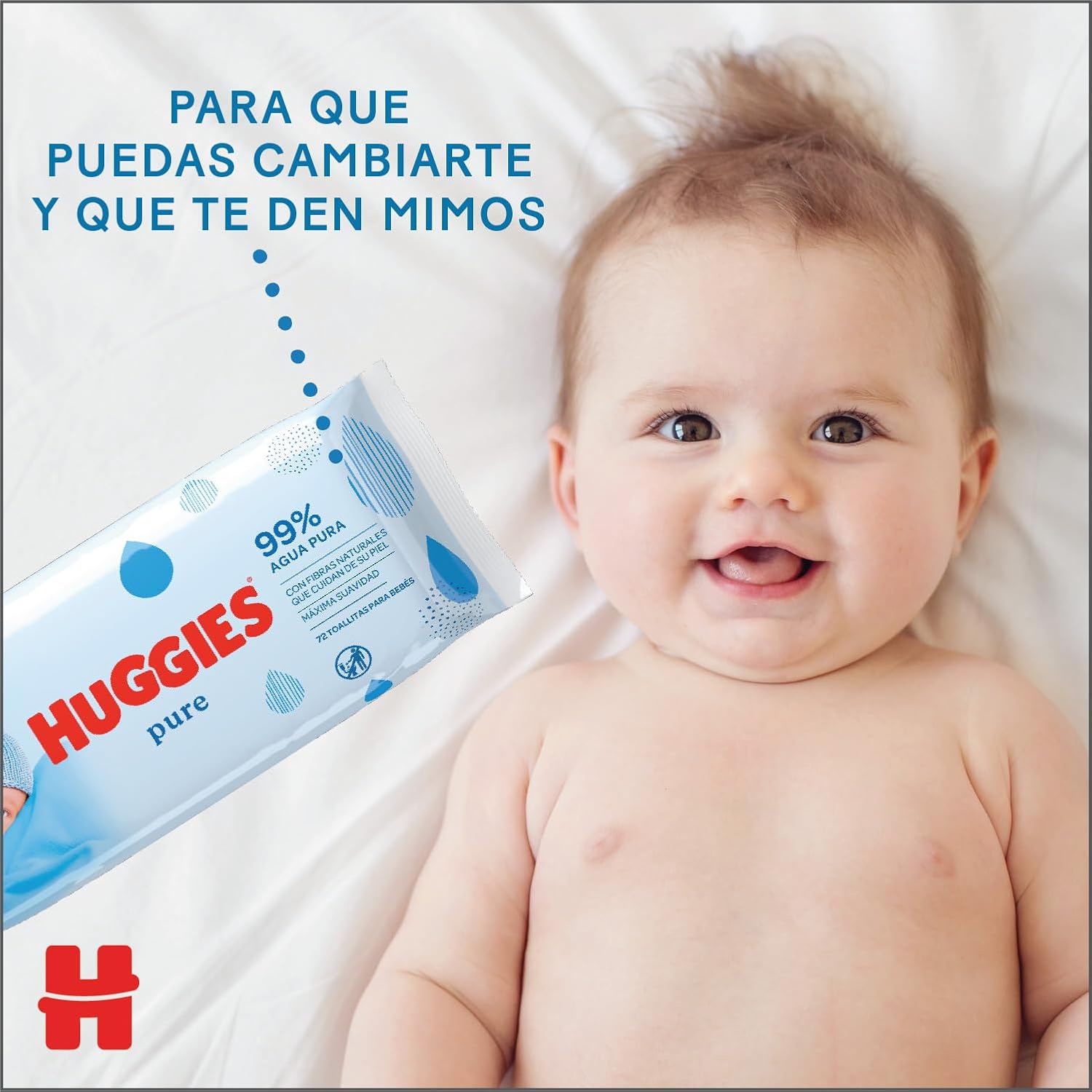 Huggies Pure, Toalhitas para bebé, 18 pacotes de 56 unidades (total 1008)
