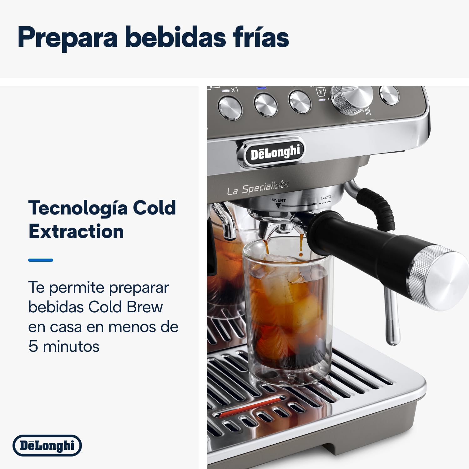 De'Longhi A arte especial Evo EC9255.T, máquina de café expresso, com função Cold Brew, com jarro de leite profissional, sensor Grinding Technology, incluído kit de barista, 1550 W, titânio