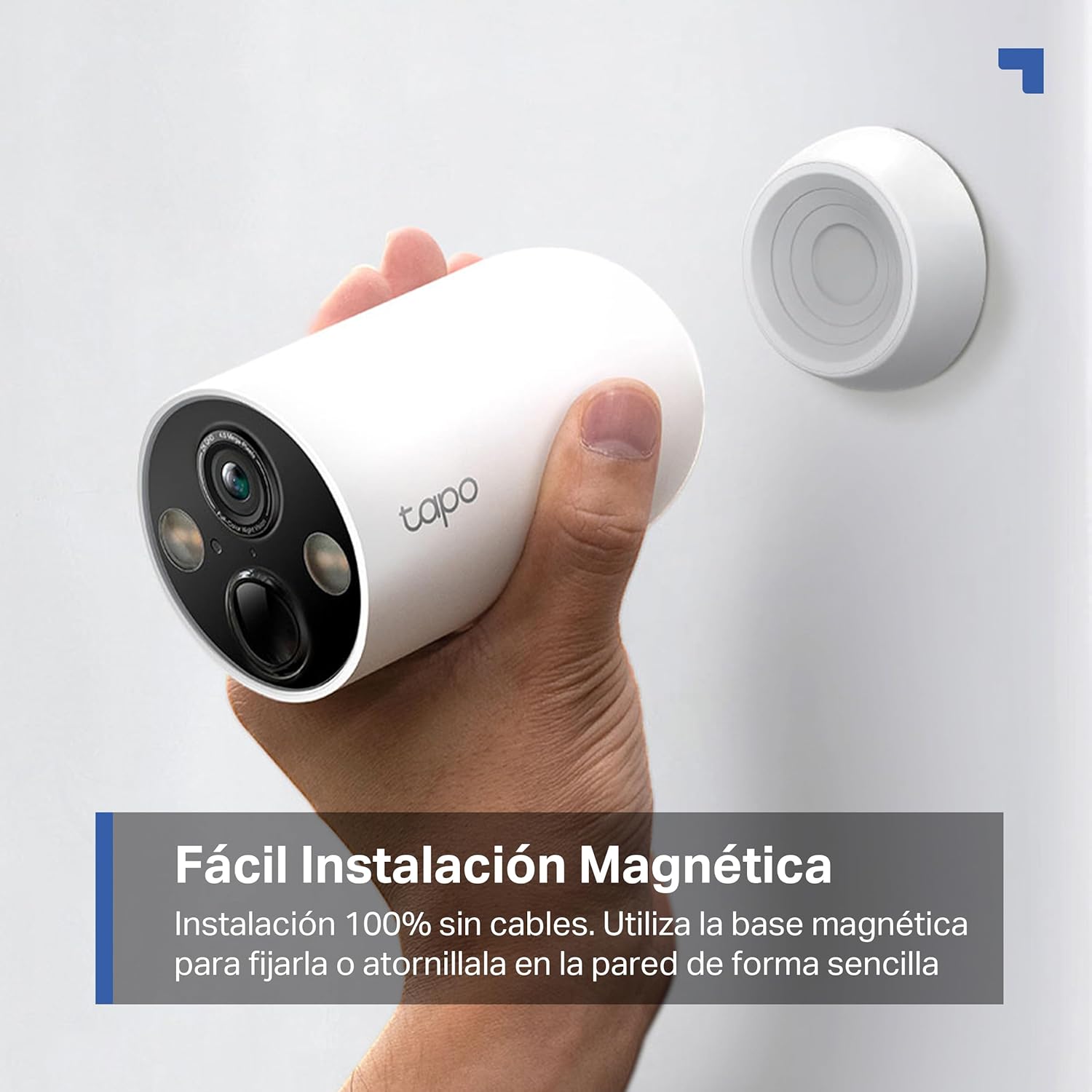 Tapo [2024 novo] C425 - Câmara Wi-Fi de bateria para exterior/interior, 2K QHD, 1000 mAh, IA aprimorada, visão noturna colorida, base magnética, sem necessidade de hub, compatível com Painel solar