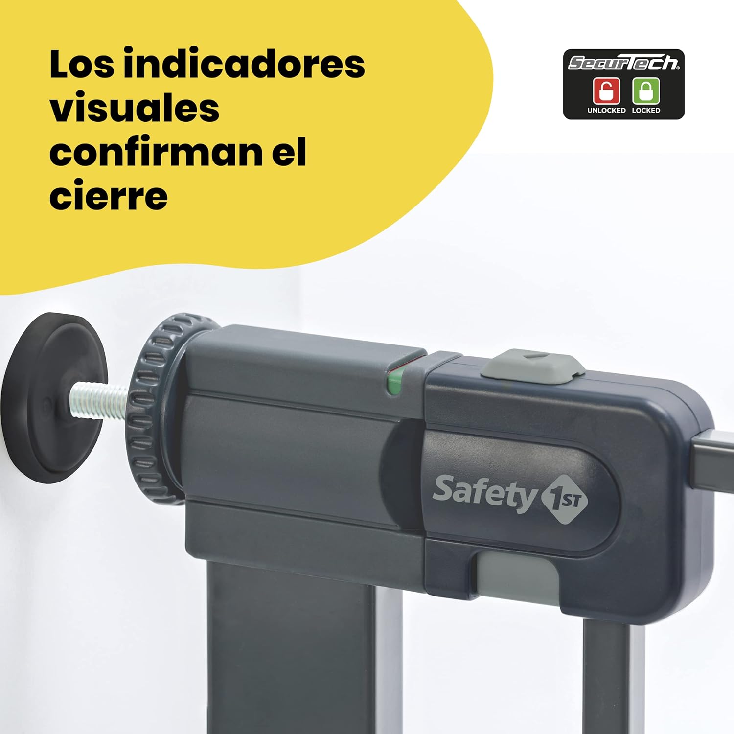 Safety 1st Easy Close Metal Barreira de segurança branca metálica para portas e escadas, porta de segurança de 80 cm até 136 cm com extensões, adequado para bebés, crianças e cães