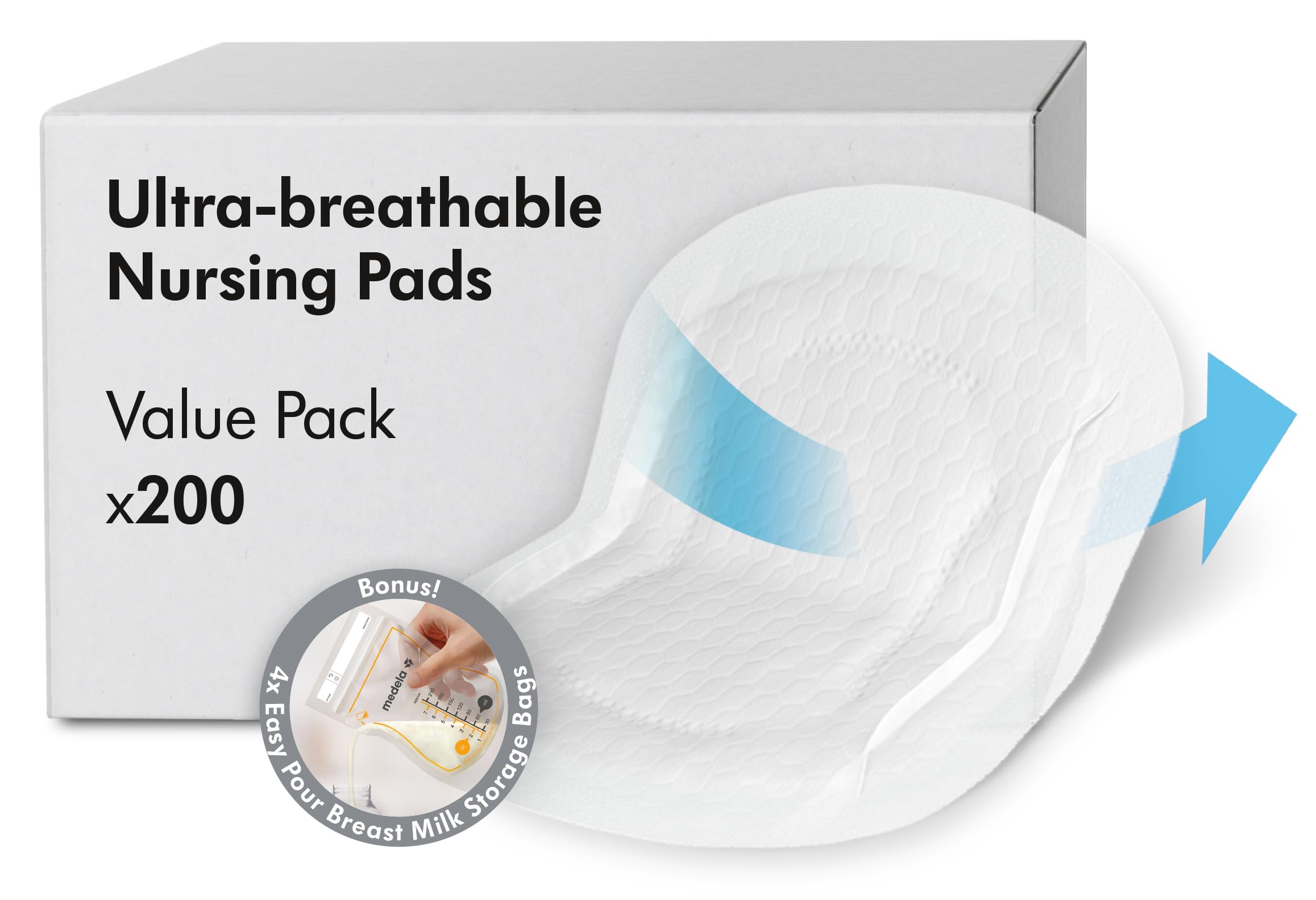 Medela discos absorventes respiráveis para amamentação, design discreto para uso confortável, embalagem de 120, exclusivo na Amazon