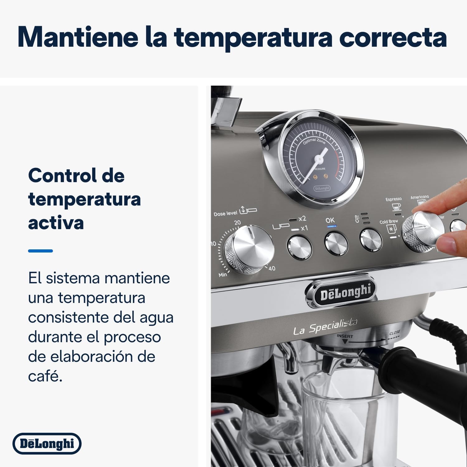 De'Longhi A arte especial Evo EC9255.T, máquina de café expresso, com função Cold Brew, com jarro de leite profissional, sensor Grinding Technology, incluído kit de barista, 1550 W, titânio